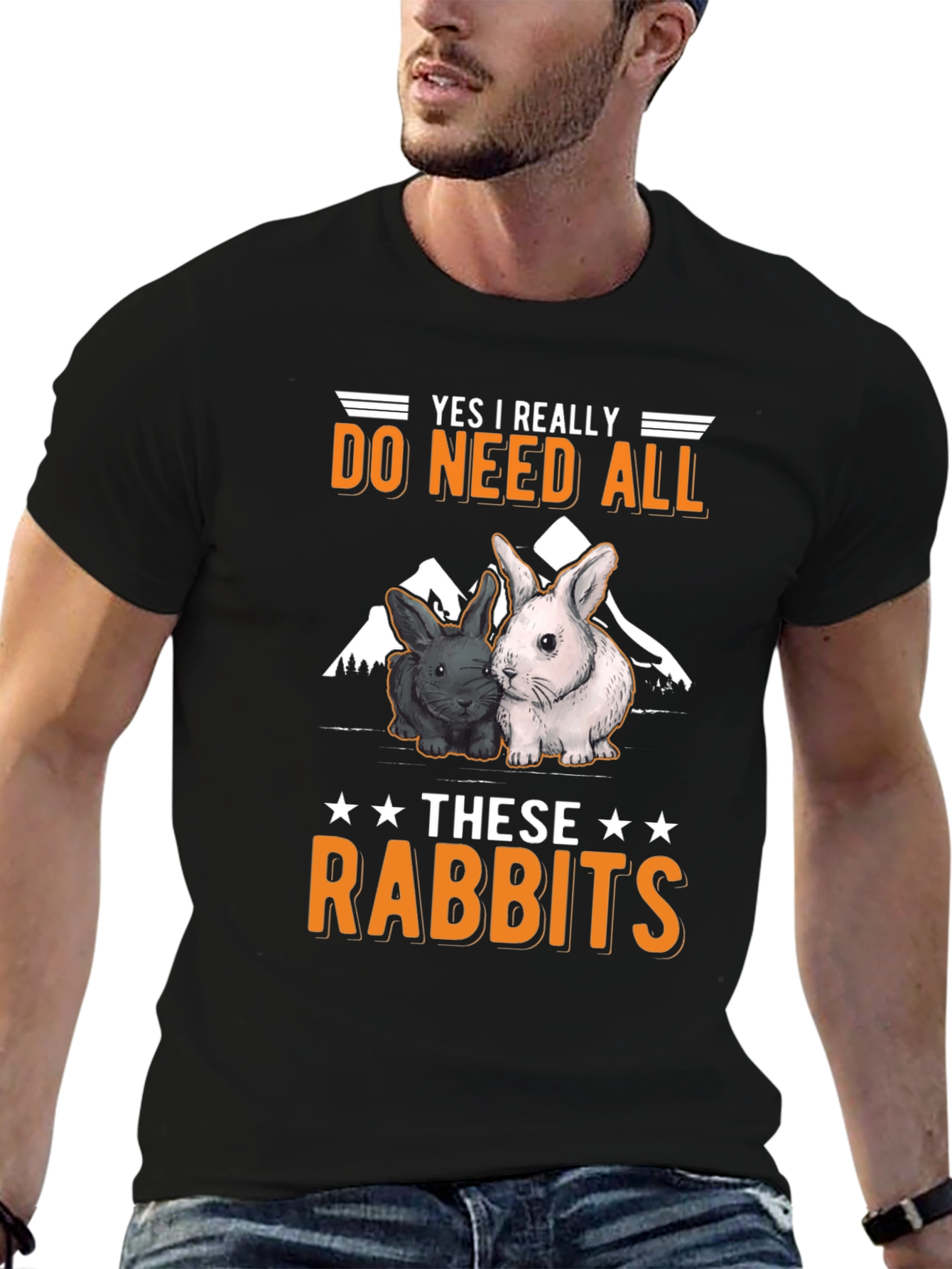 Black Rabbit Lover T-Shirt: Yes I Really Do Need All These Rabbits! view 6