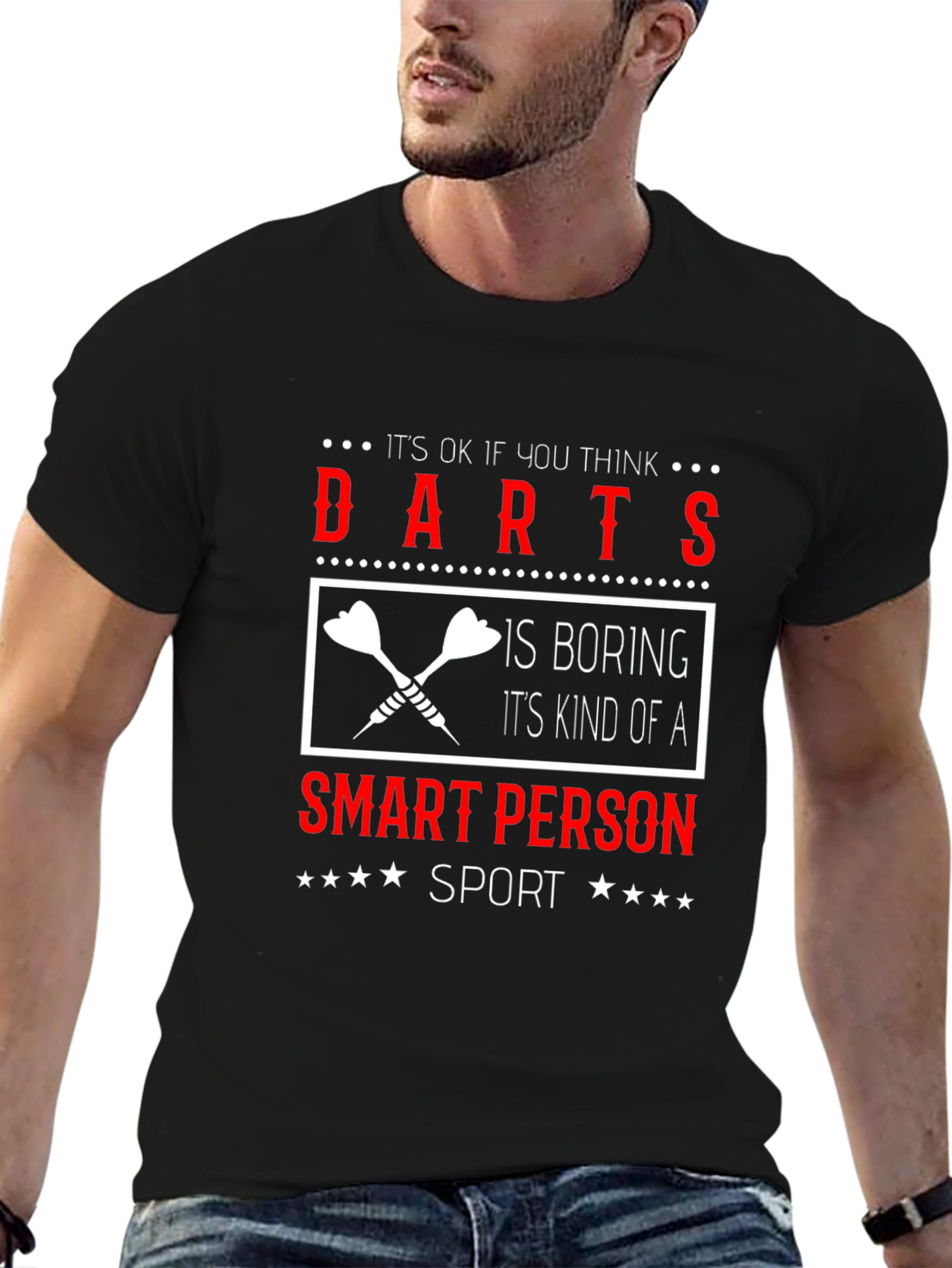 Black Darts Smart Person Sport Graphic T-Shirt view 6