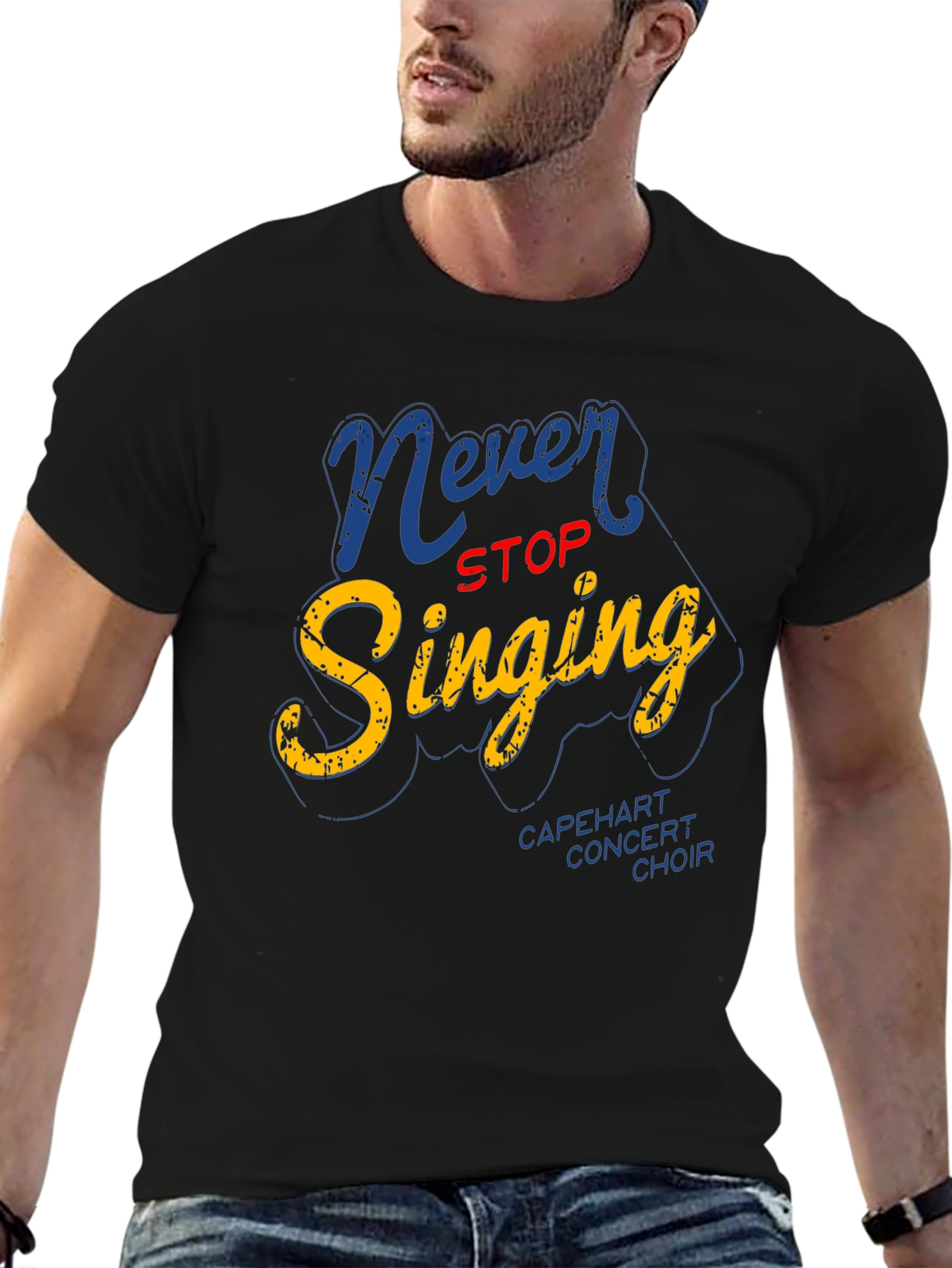 Black Never Stop Singing Graphic Tee view 6