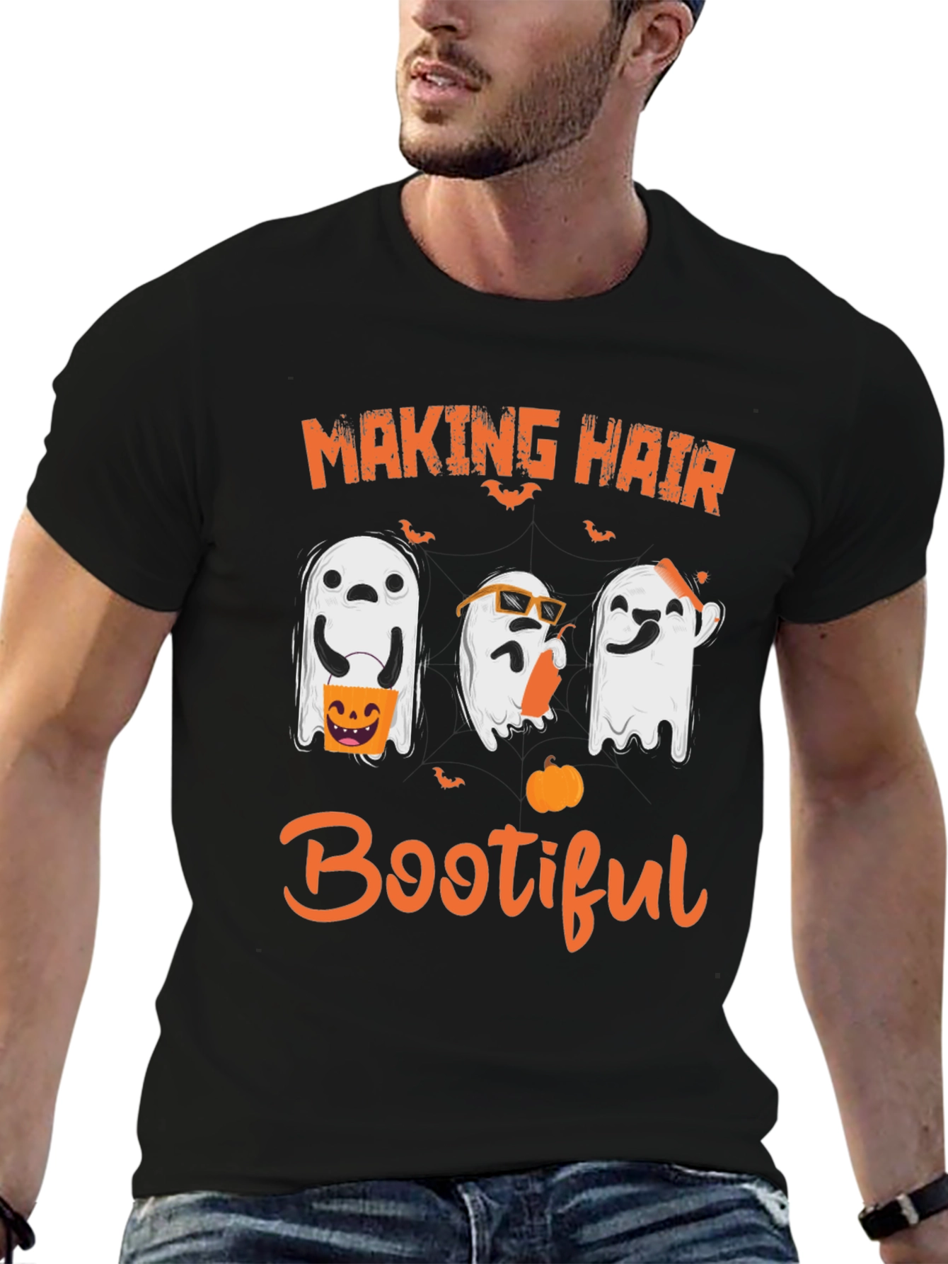 Black Making Hair Bootiful Halloween T-Shirt view 6