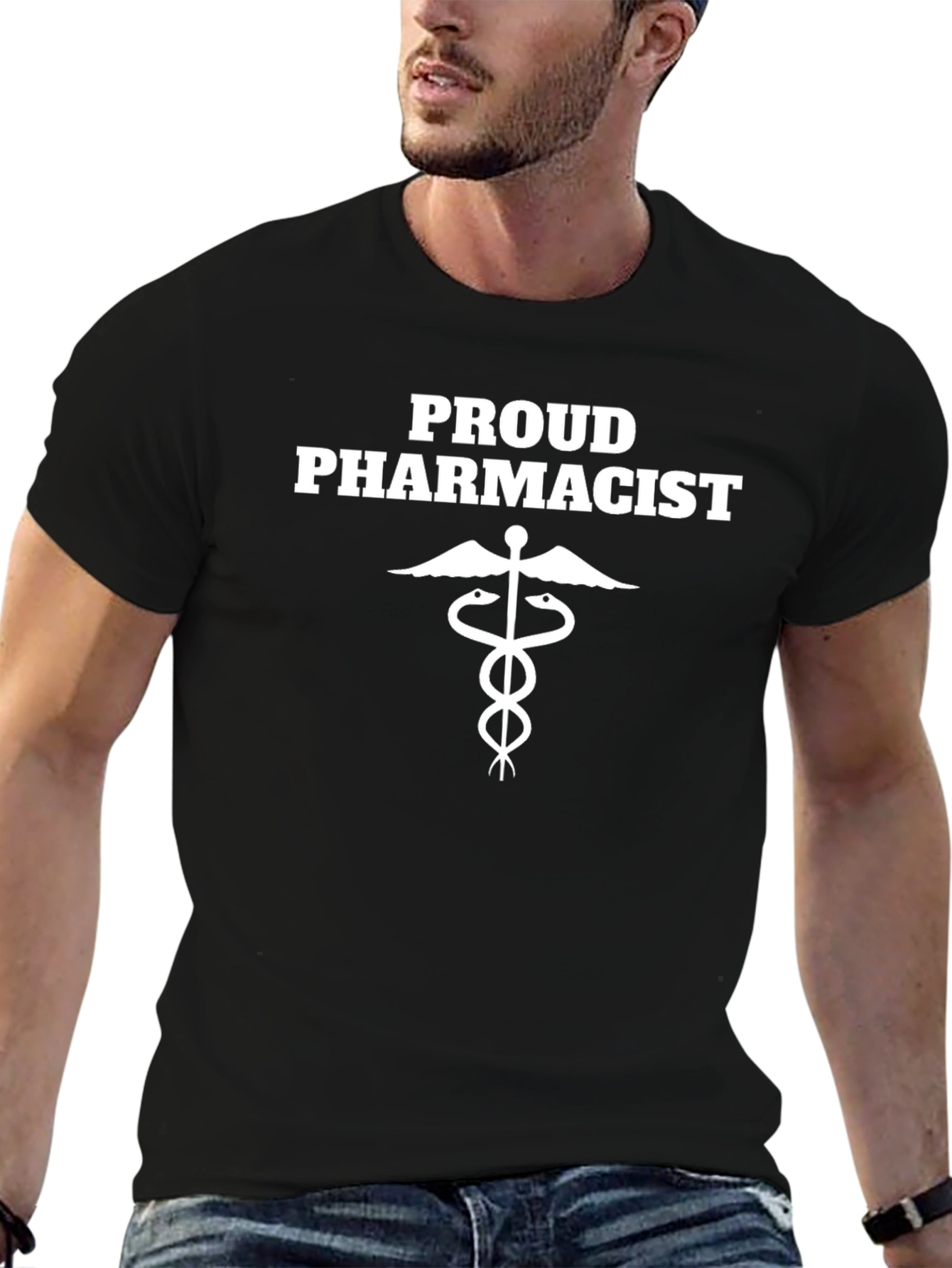 Black Proud Pharmacist Graphic Tee - Black view 6