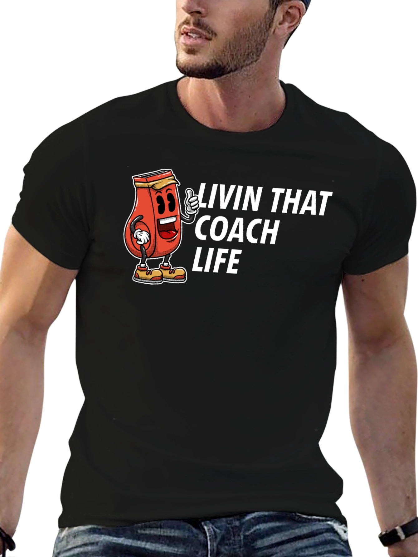 Black Livin' That Coach Life T-Shirt view 6