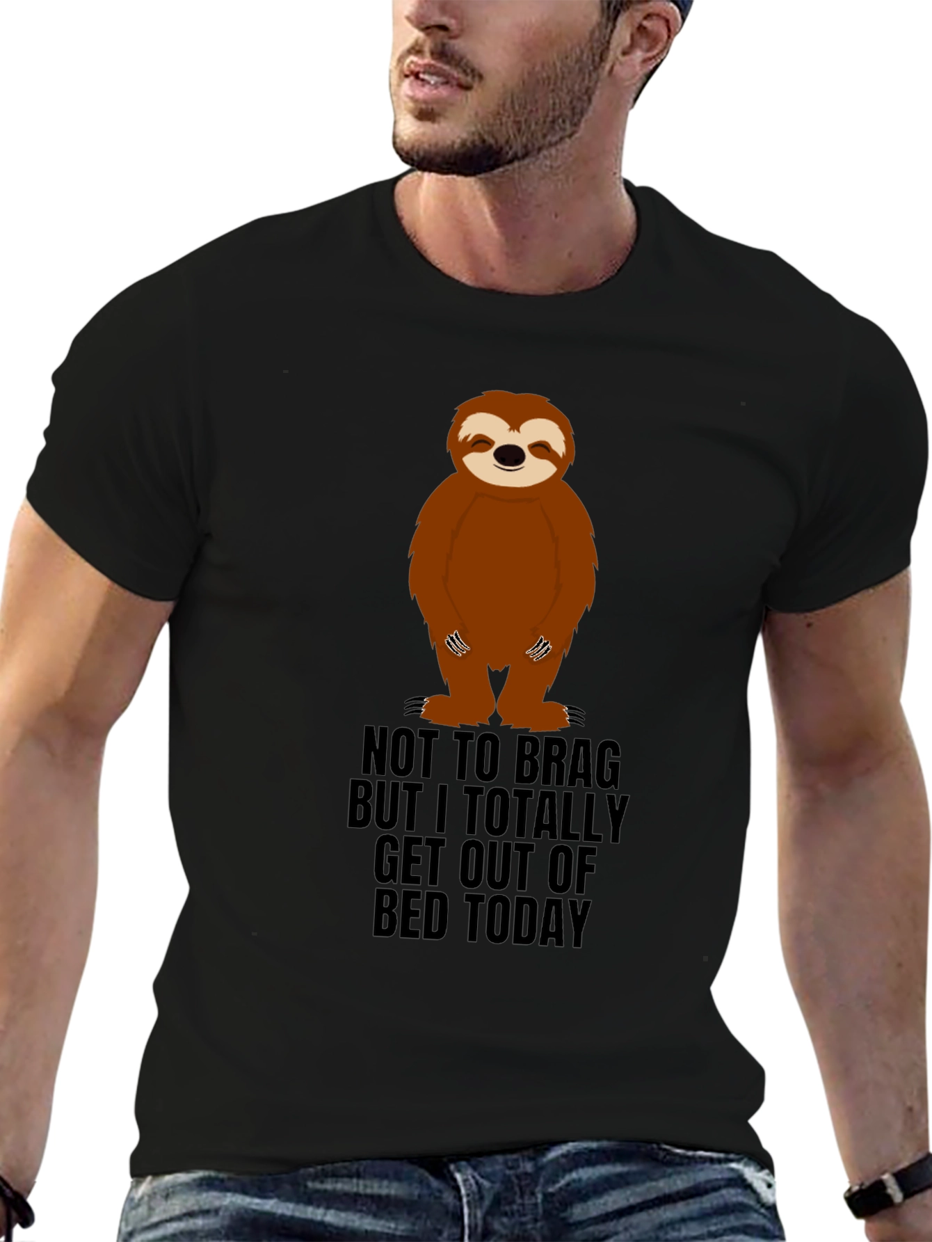 Black Sloth "Get Out Of Bed" Graphic Tee view 6