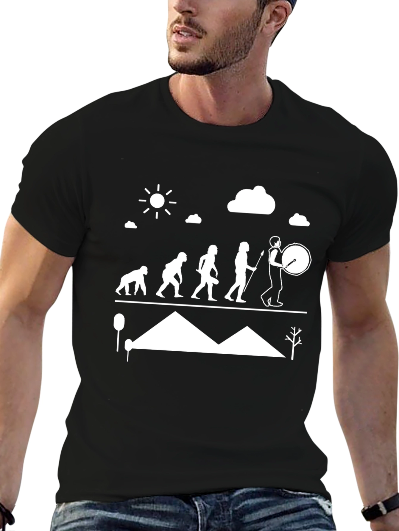 Black Evolution of Drumming T-Shirt - Black view 6