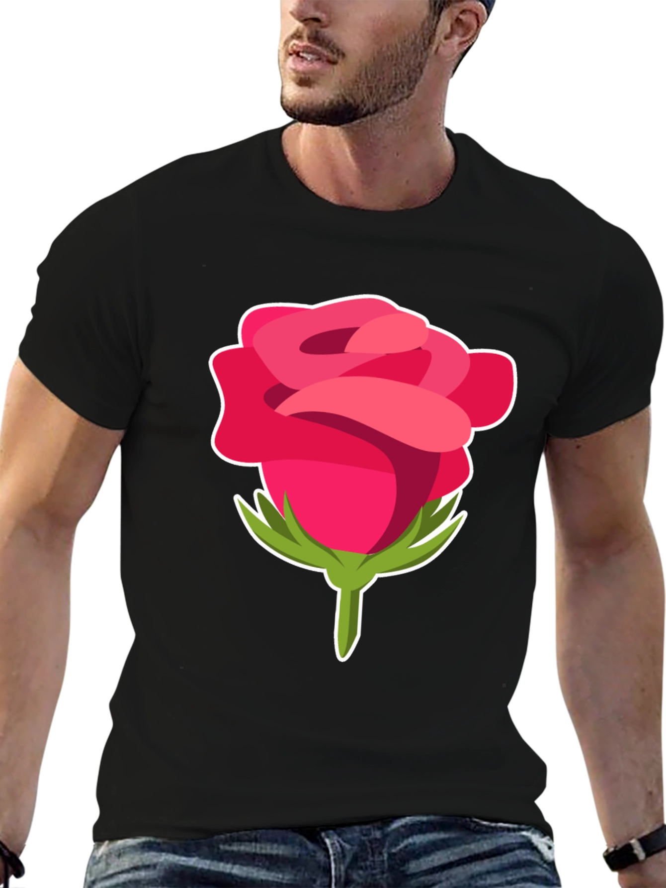 Black Rose Graphic Black T-Shirt view 6