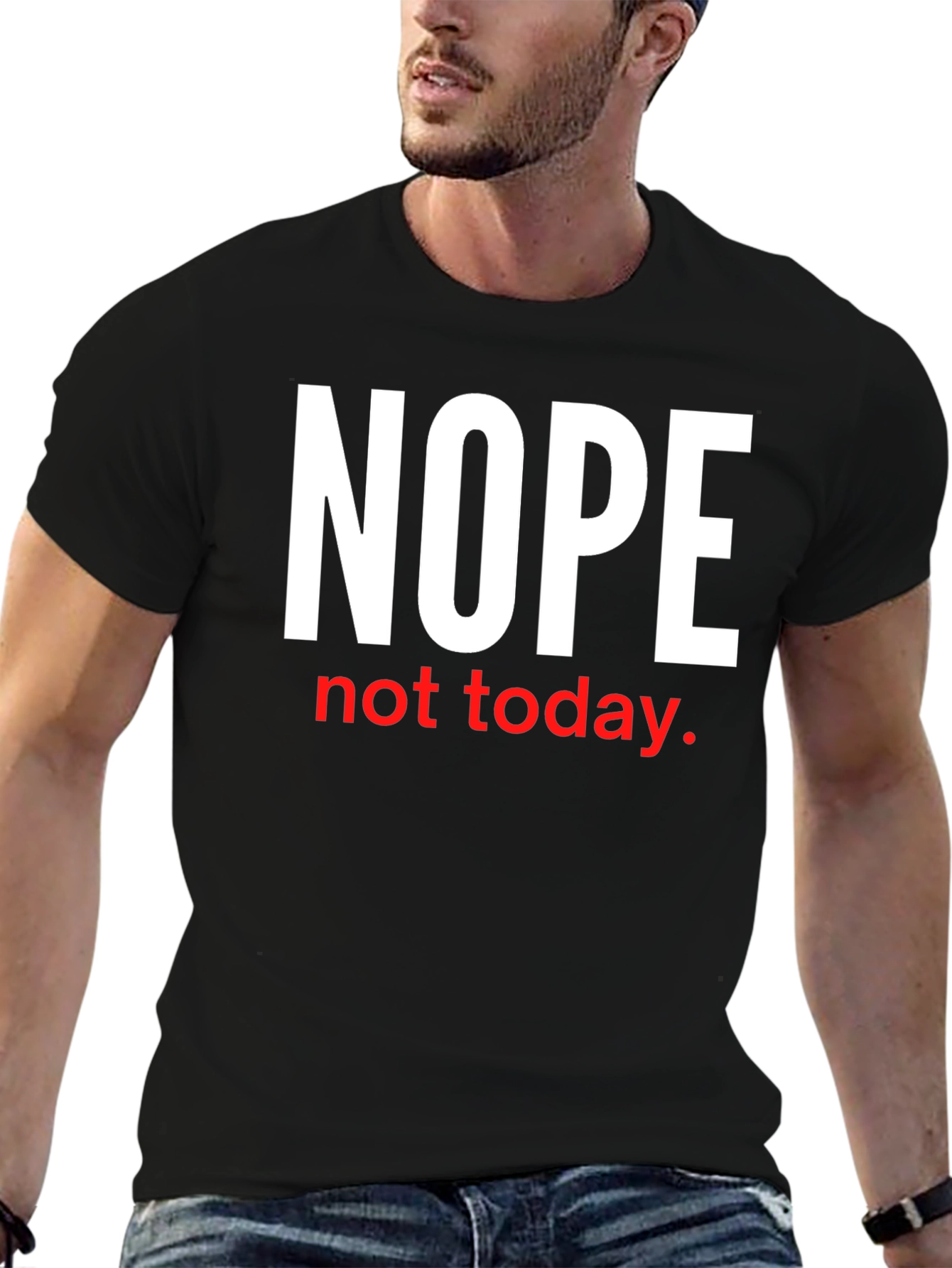 Black Nope Not Today Graphic Tee view 6