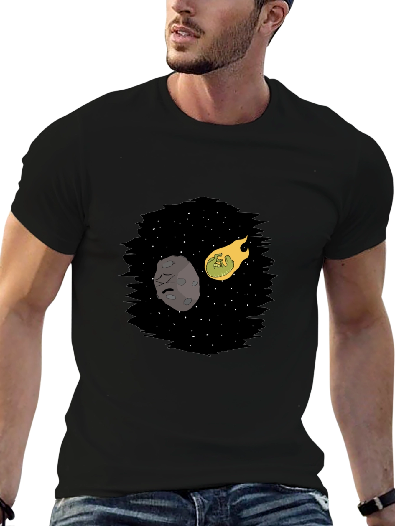Black Cosmic Collision Black T-Shirt view 6