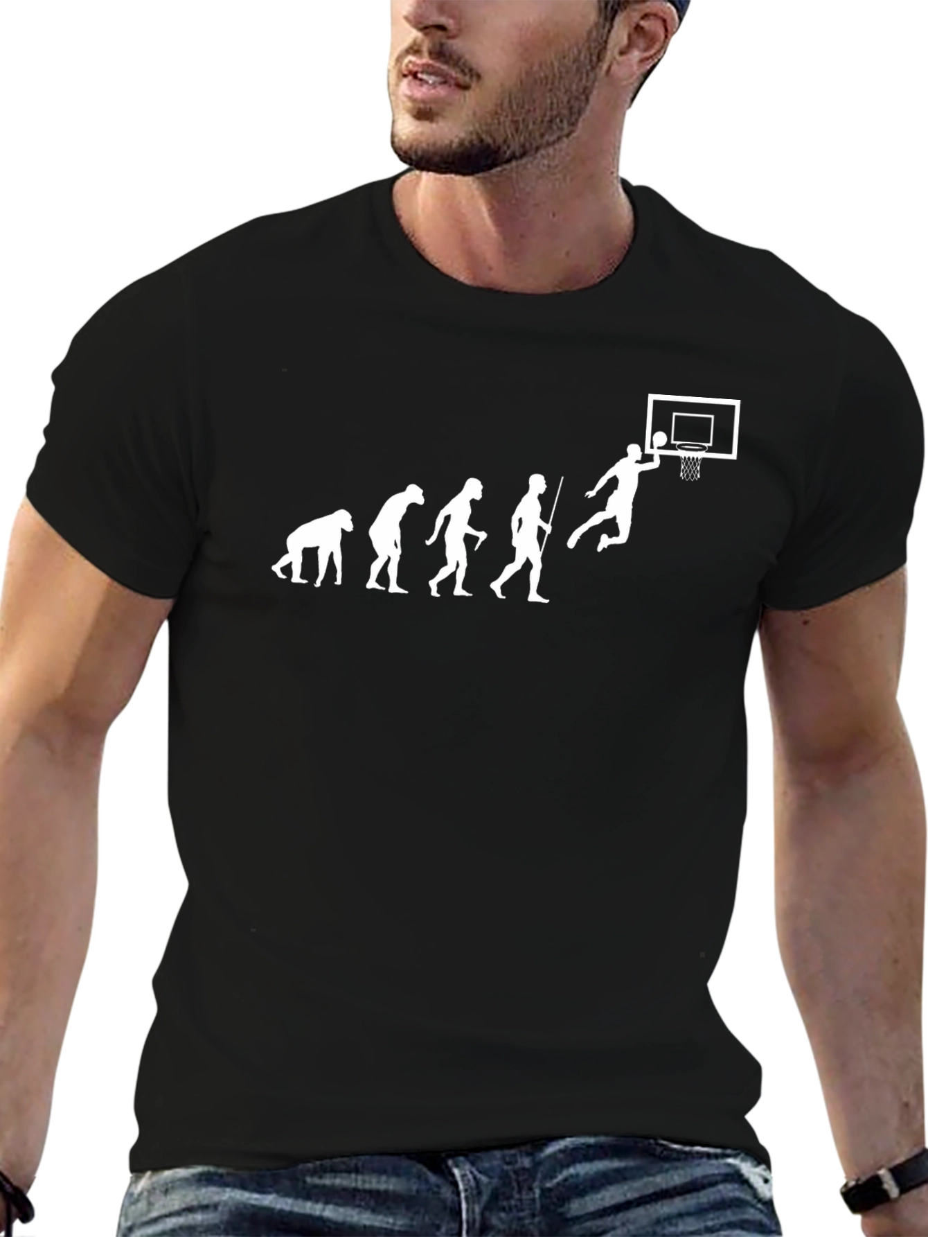 Black Evolution of Basketball Black T-Shirt view 6