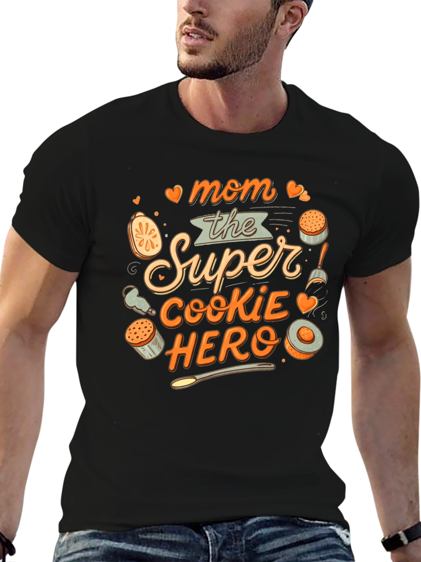 Black Mom the Super Cookie Hero T-Shirt view 6