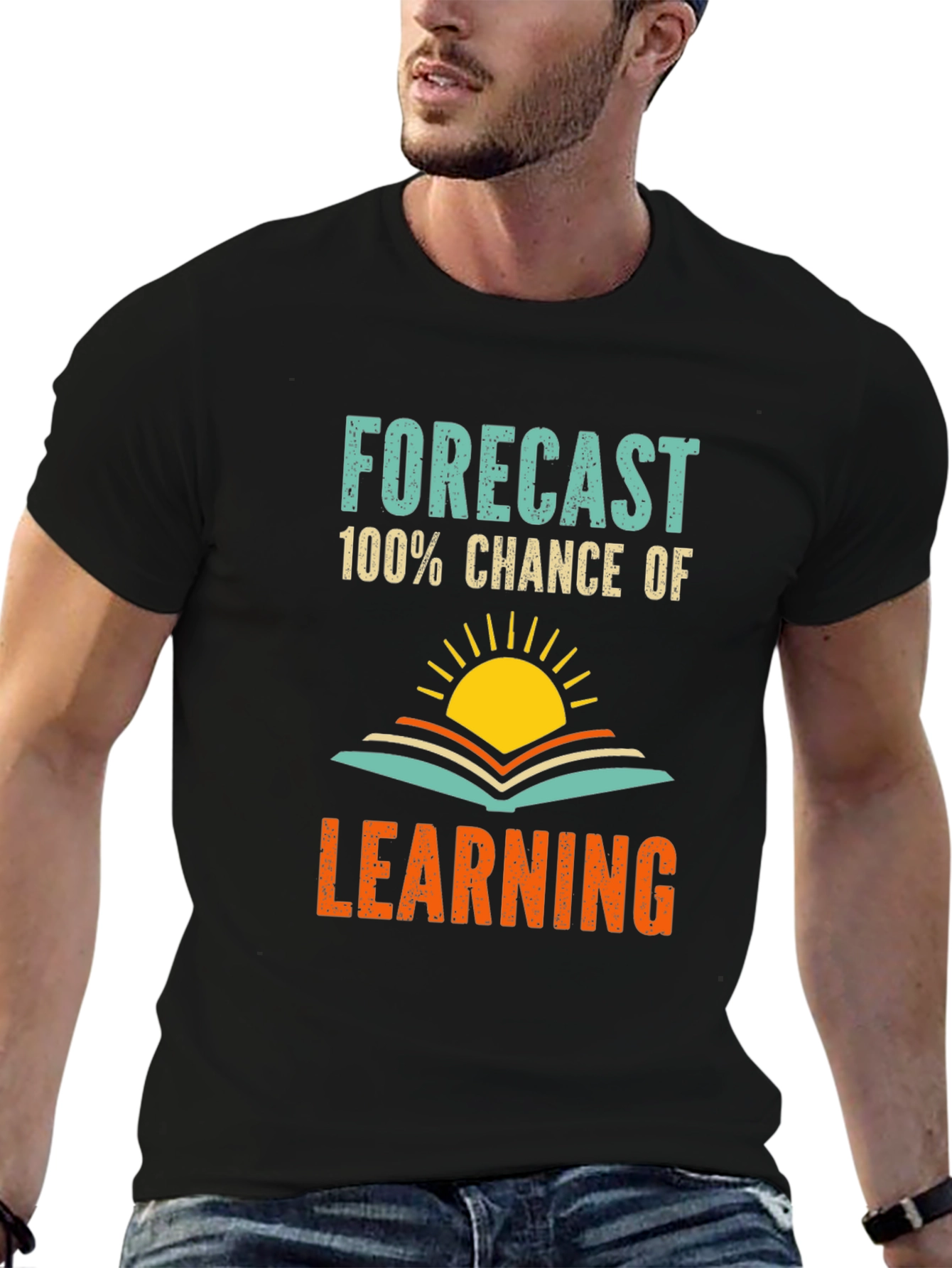 Black Forecast Learning T-Shirt, Study Tee view 6