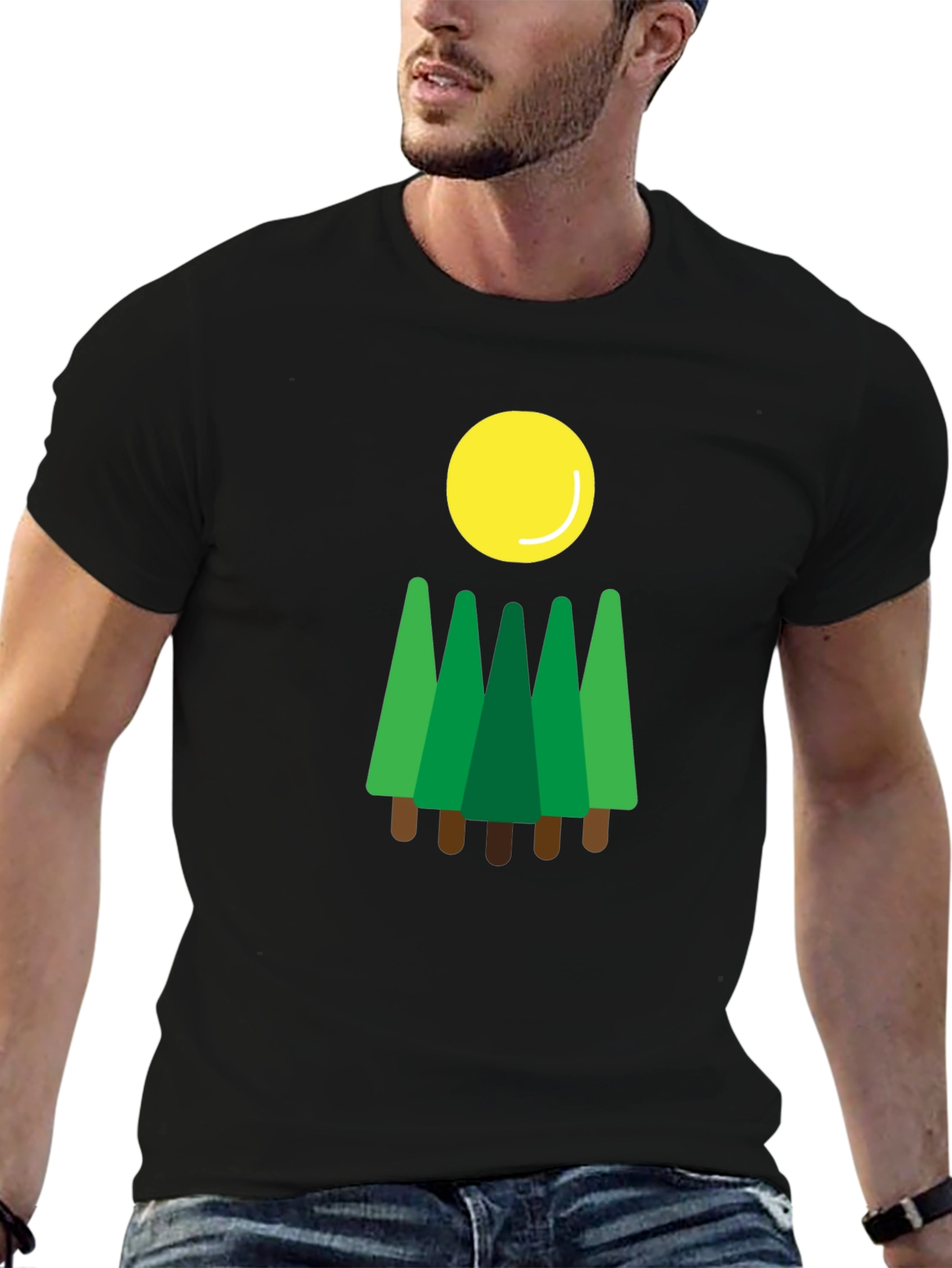 Black Forest Sun T-Shirt, Nature Graphic Tee view 6