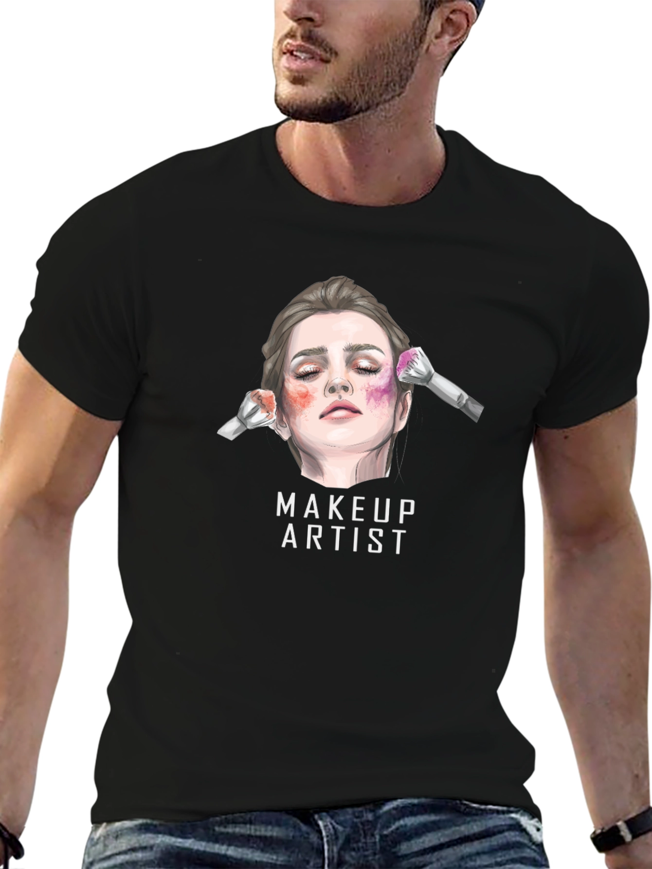 Black Makeup Artist Graphic Tee - Unisex view 6