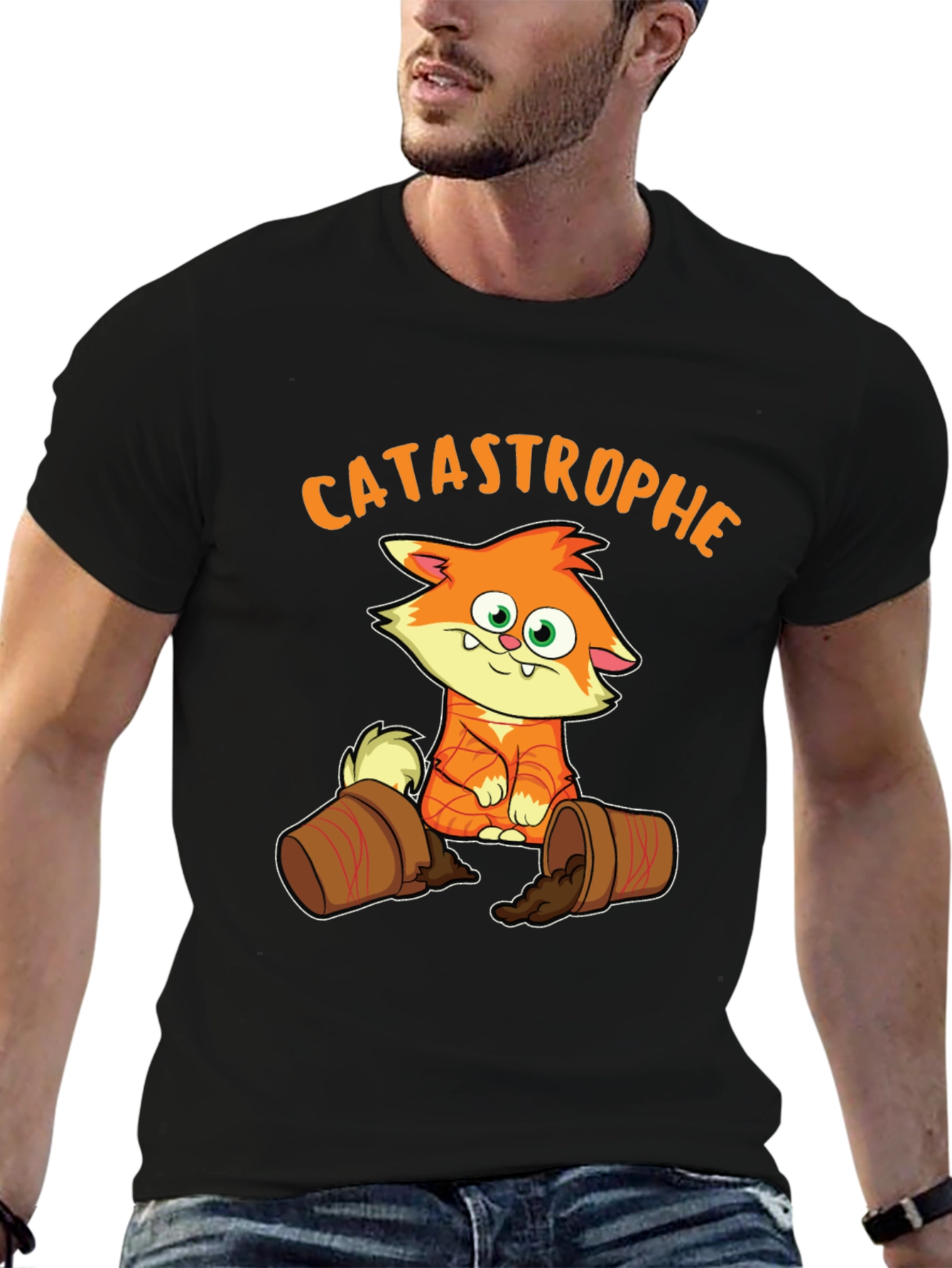 Black Catastrophe Cat T-Shirt - Mischief Maker Tee view 6