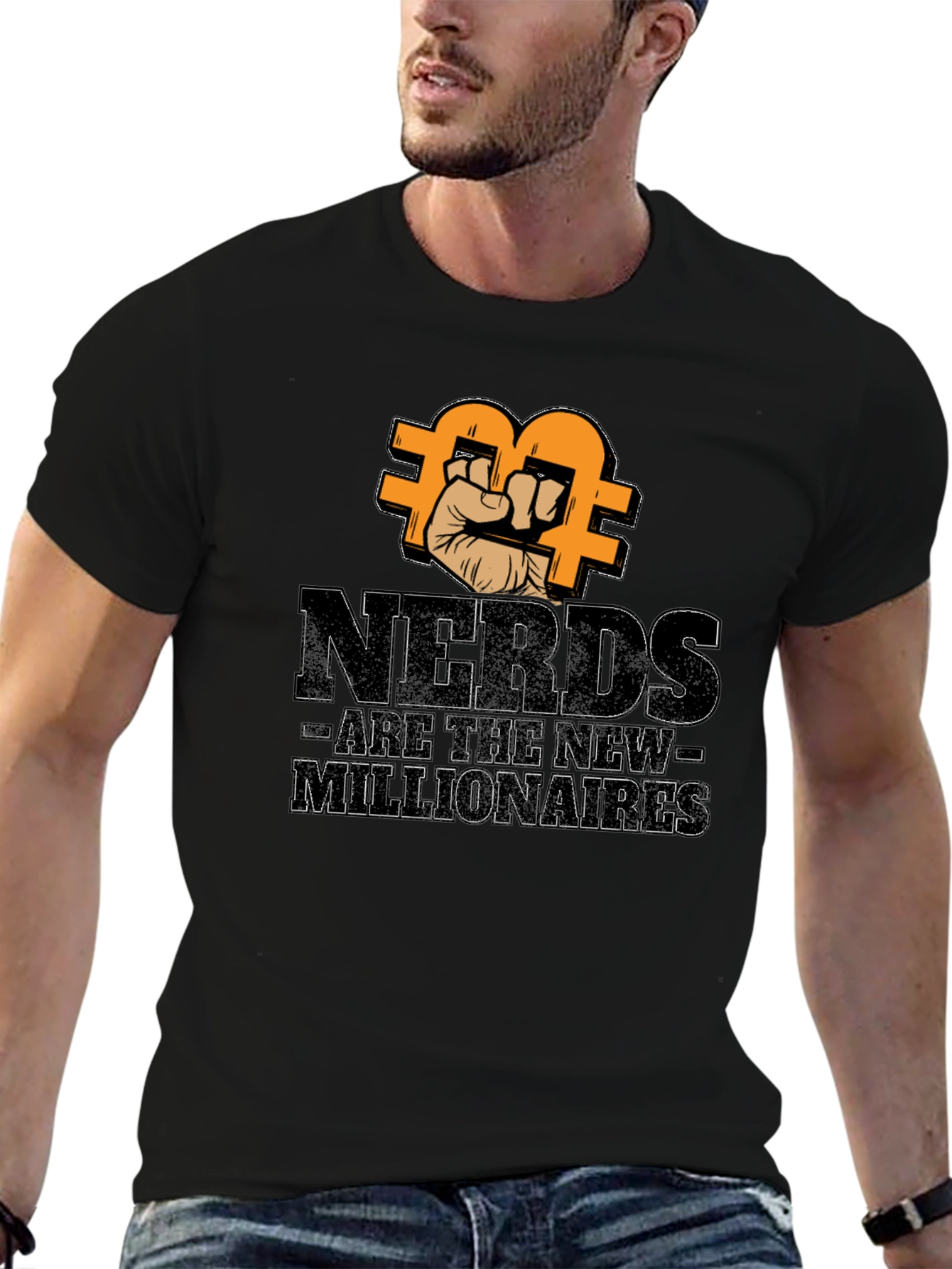 Black Nerds Are The New Millionaires Bitcoin T-Shirt view 6