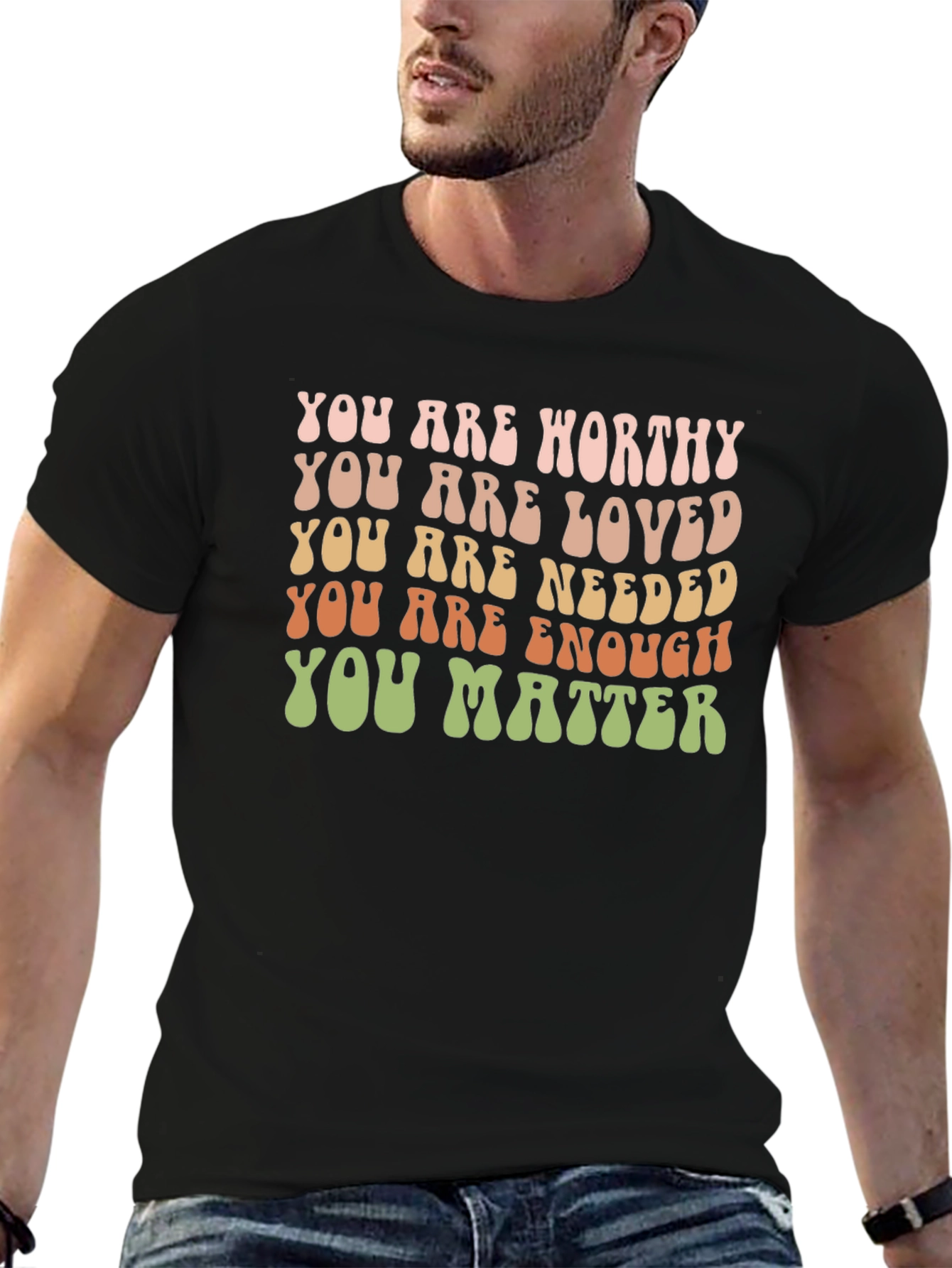 Black You Are Worthy Graphic Tee view 6