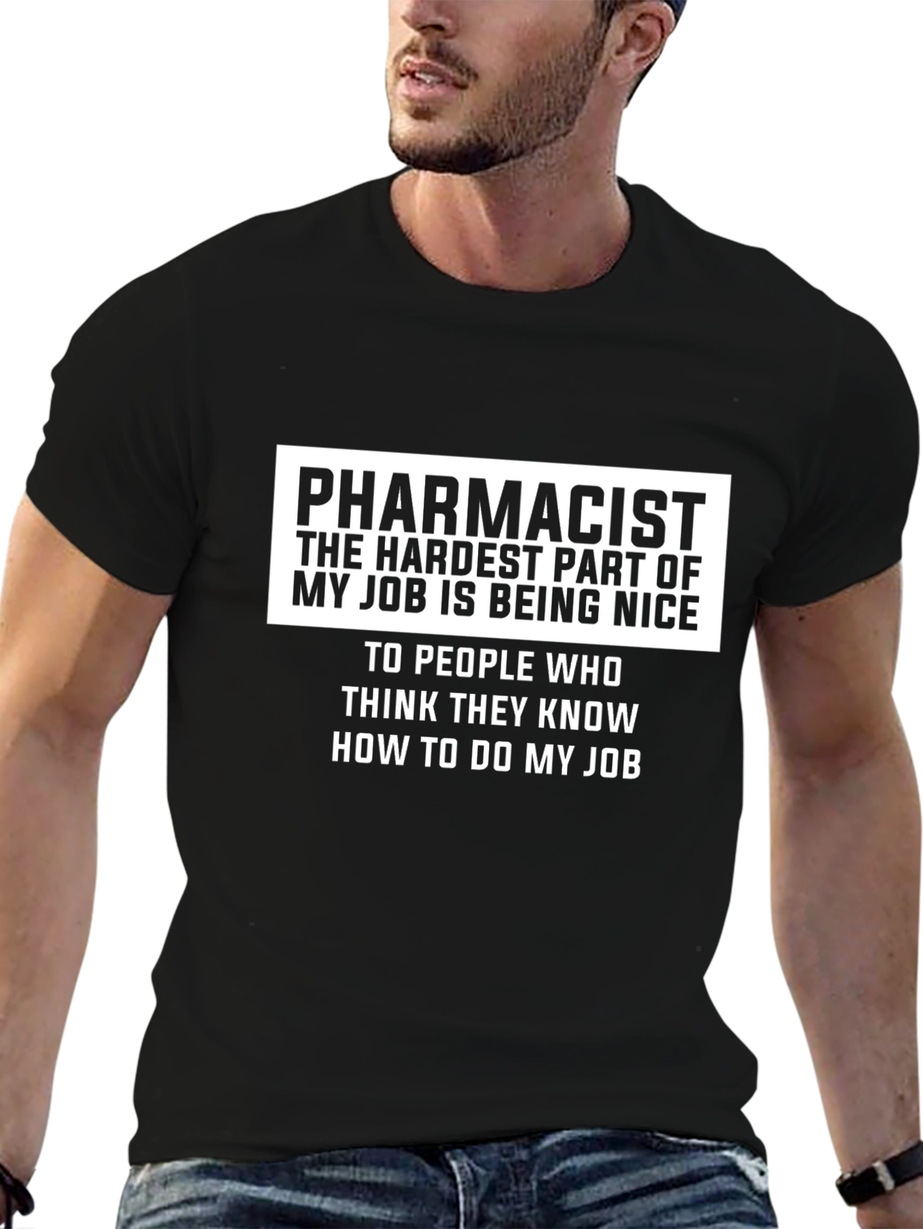 Black Pharmacist Job Humor Graphic T-Shirt view 6