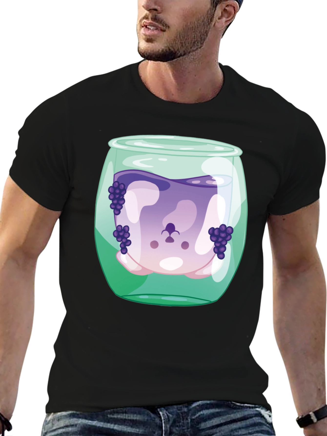 Black Grape Juice Dog Tee - Funny Graphic T-Shirt view 6