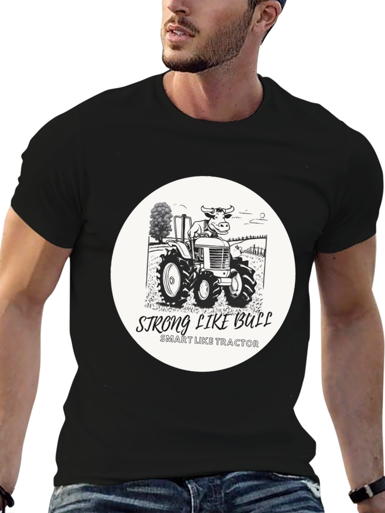 Black Strong Like Bull T-Shirt view 6