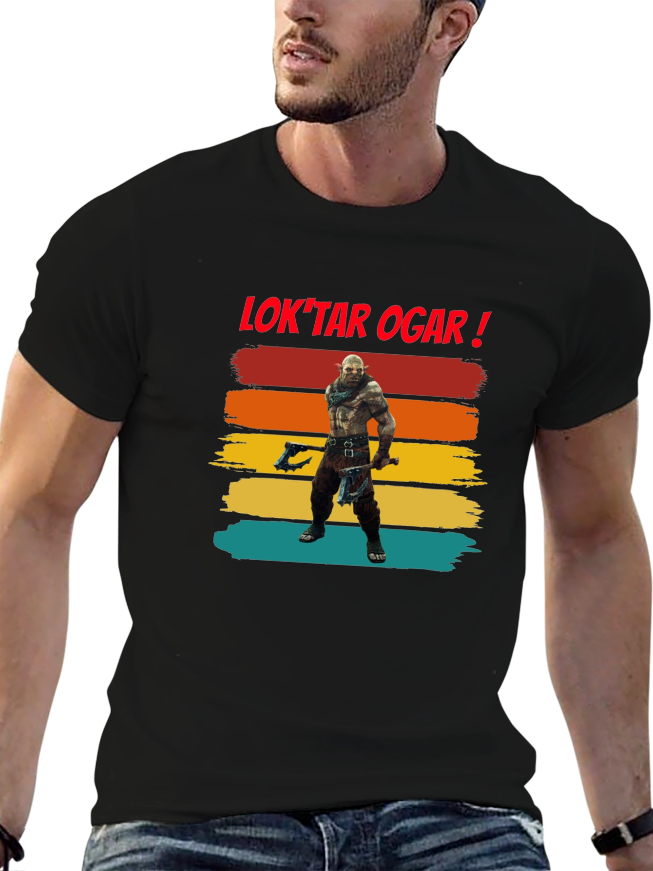 Black Lok'tar Ogar Orc T-Shirt view 6