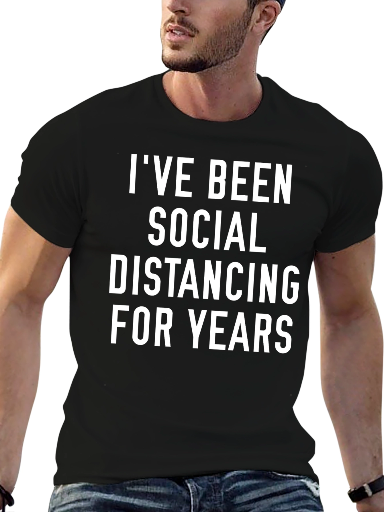 Black Social Distancing T-Shirt, Funny Slogan Tee view 6