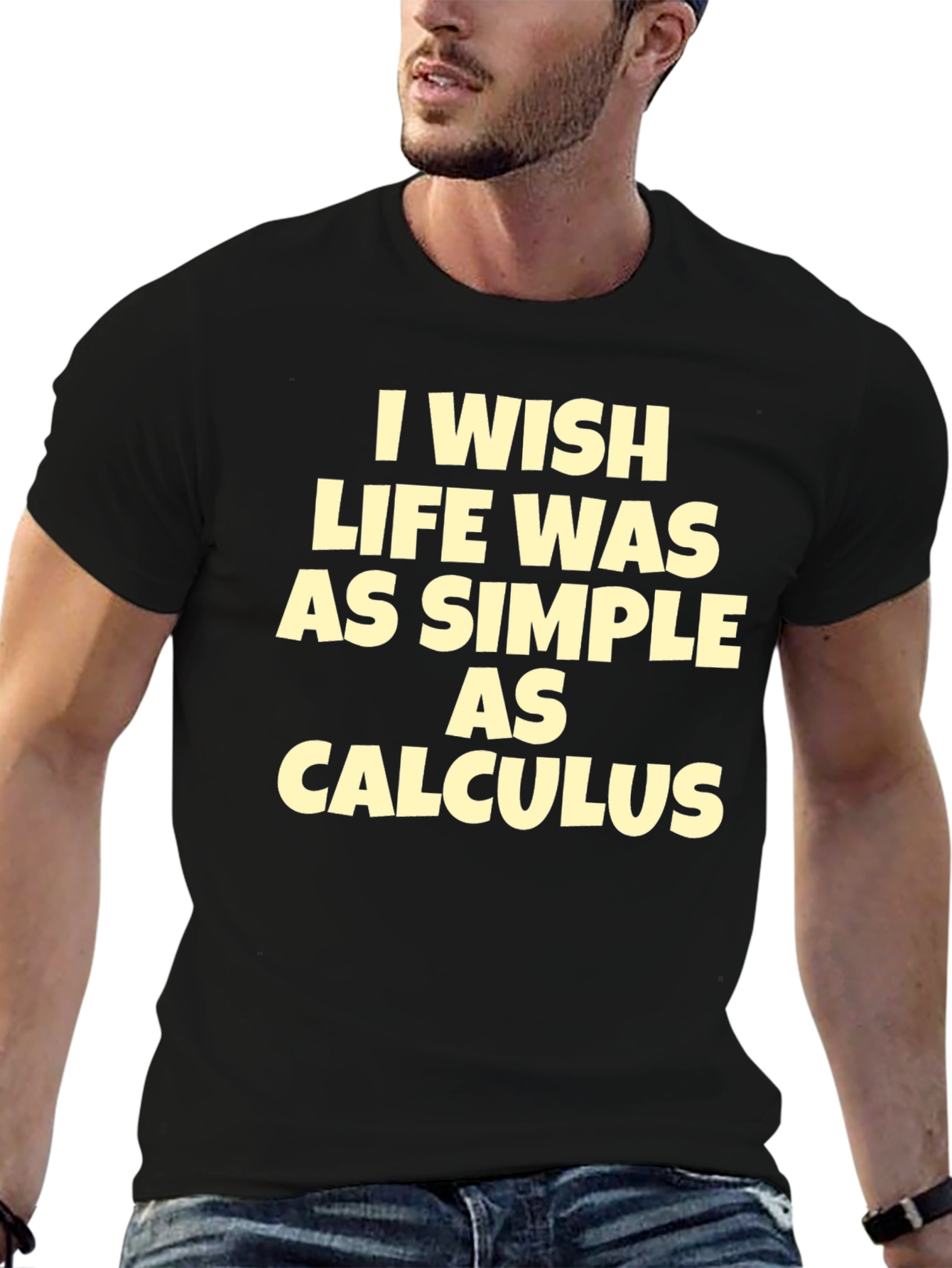 Black Calculus Simple Life Graphic Tee - Black Cotton T-Shirt view 6