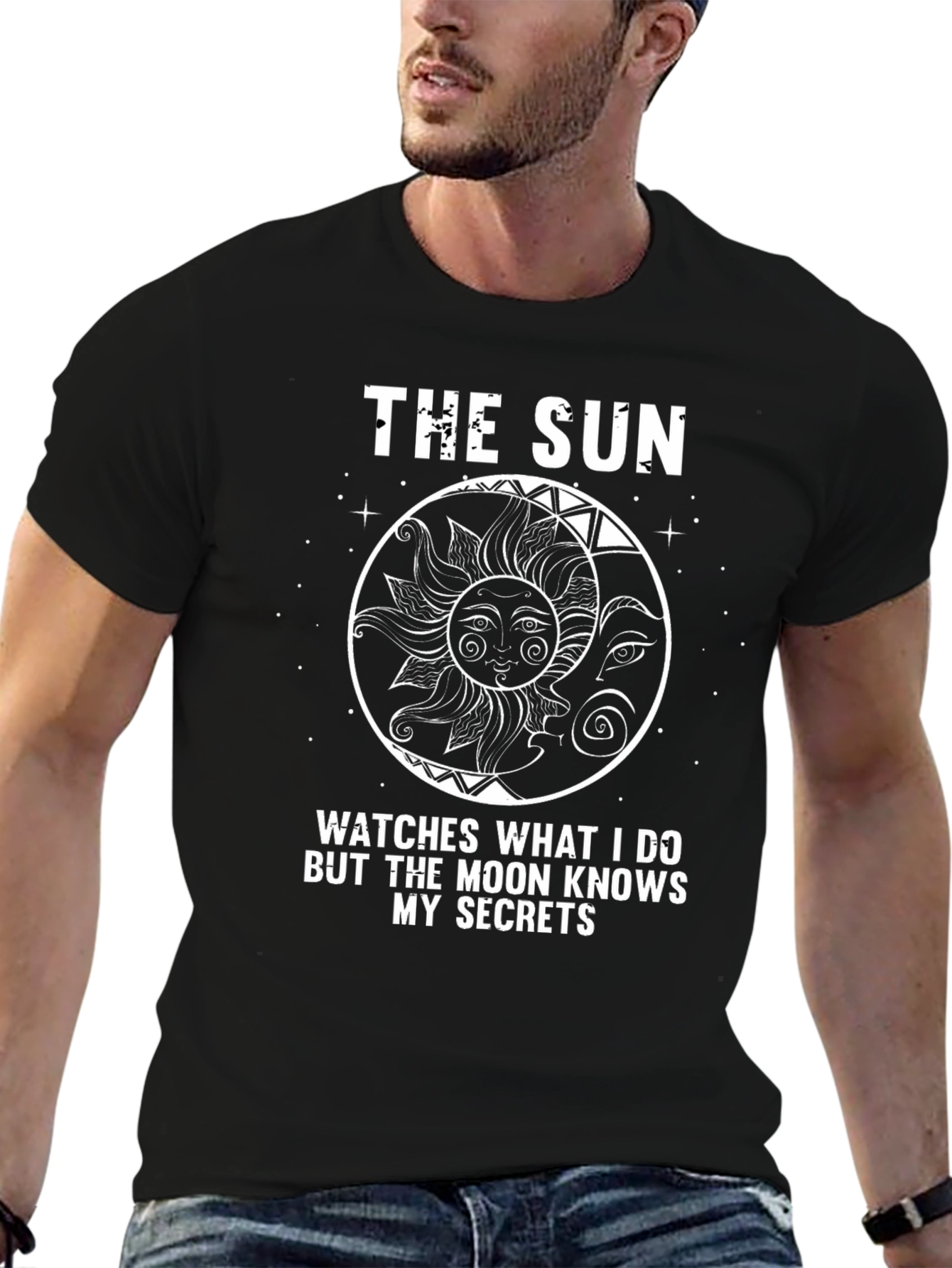 Black Sun & Moon Graphic Tee - Secrets T-Shirt view 6