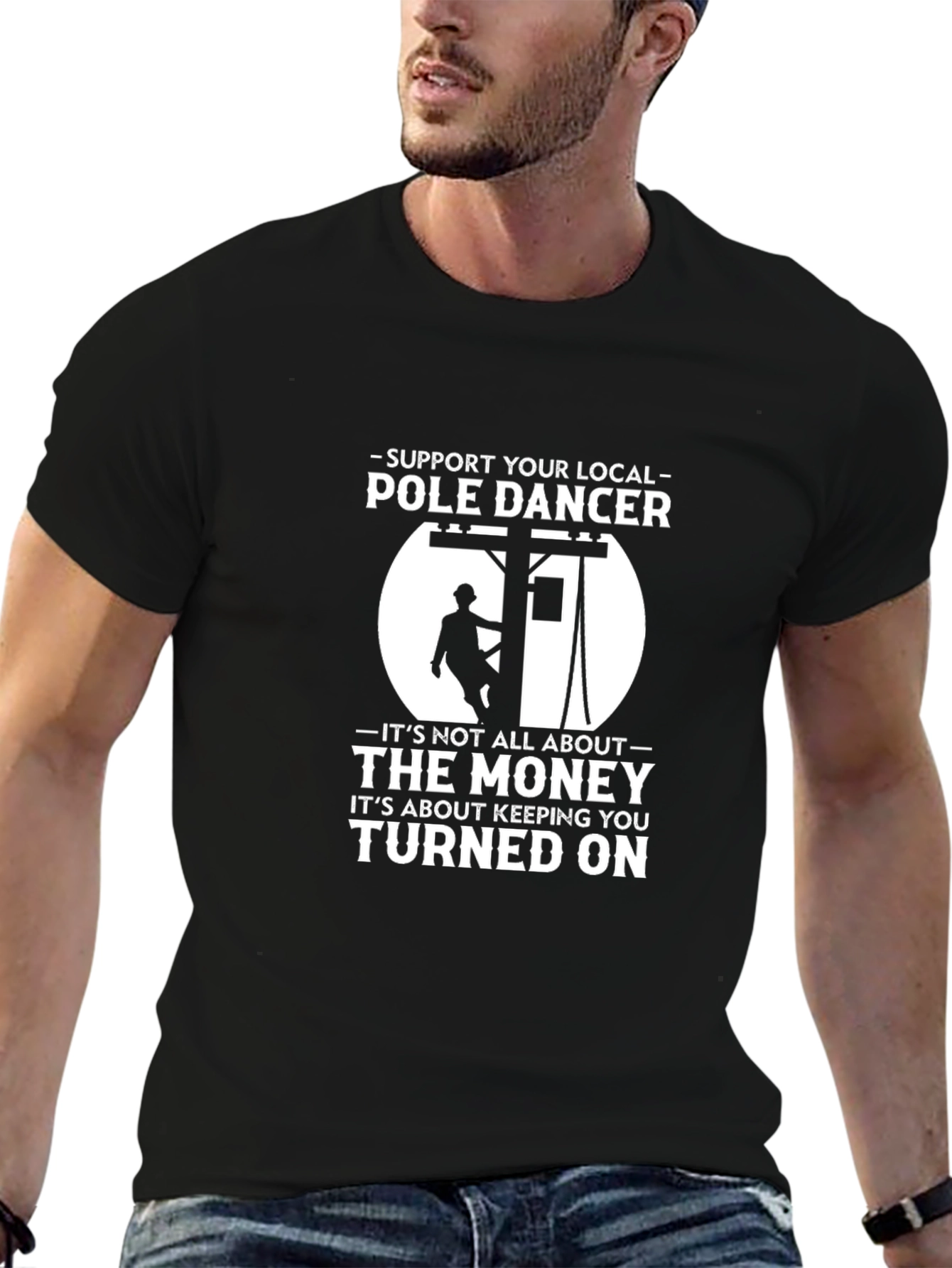 Black Support Local Pole Dancer Graphic Tee view 6