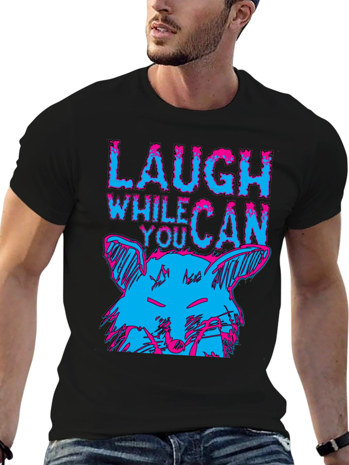 Black Laugh While You Can Graphic Tee view 6