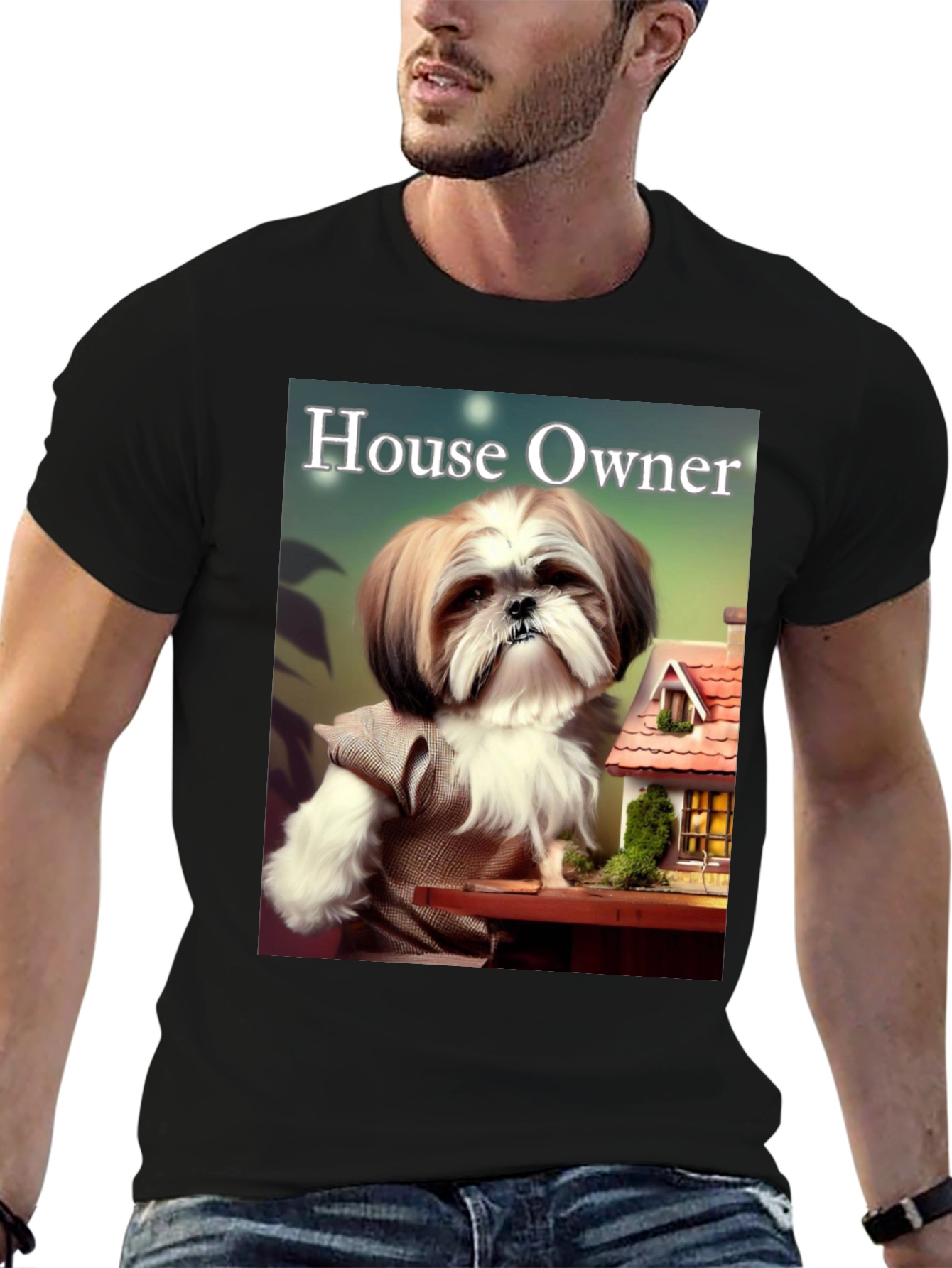 Black House Owner Dog T-Shirt view 6