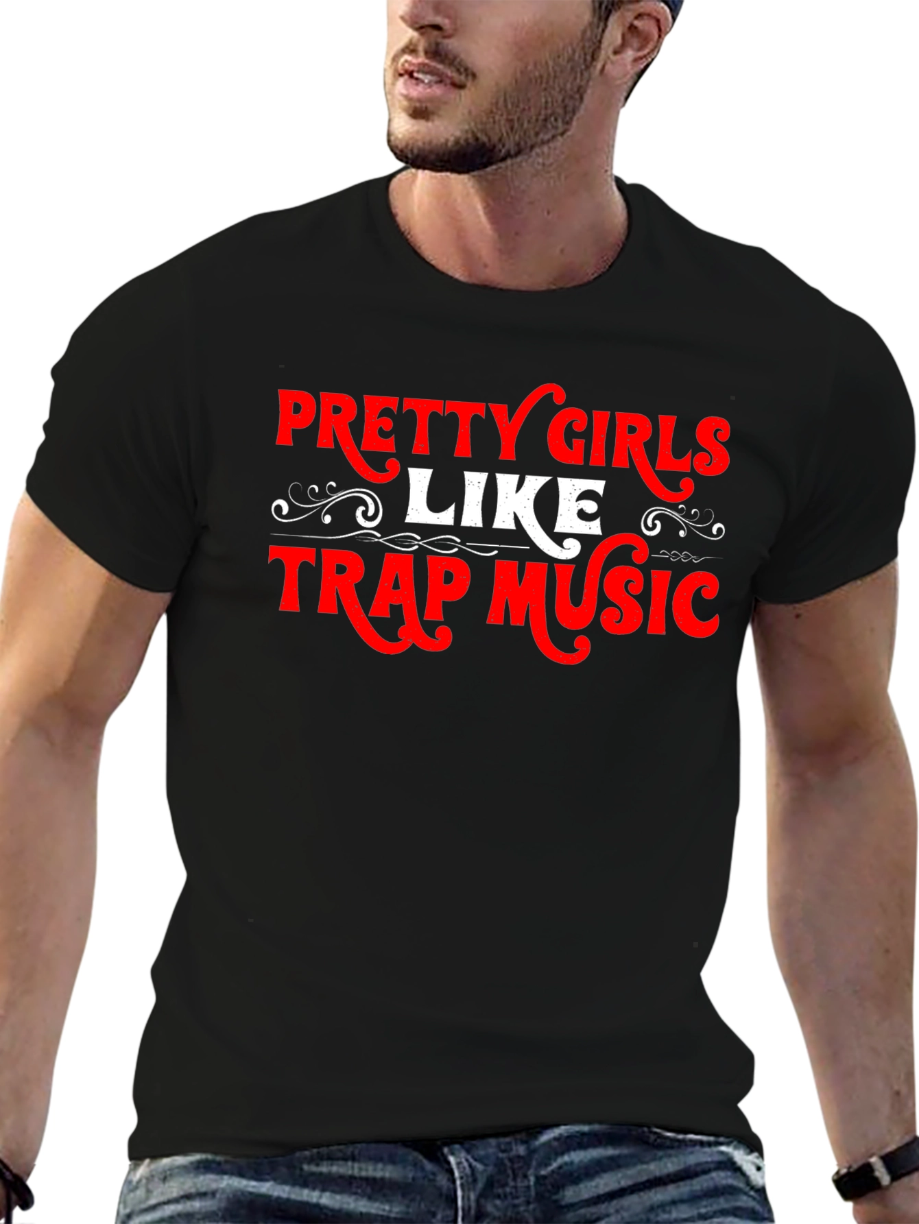 Black Pretty Girls Like Trap Music T-Shirt view 6
