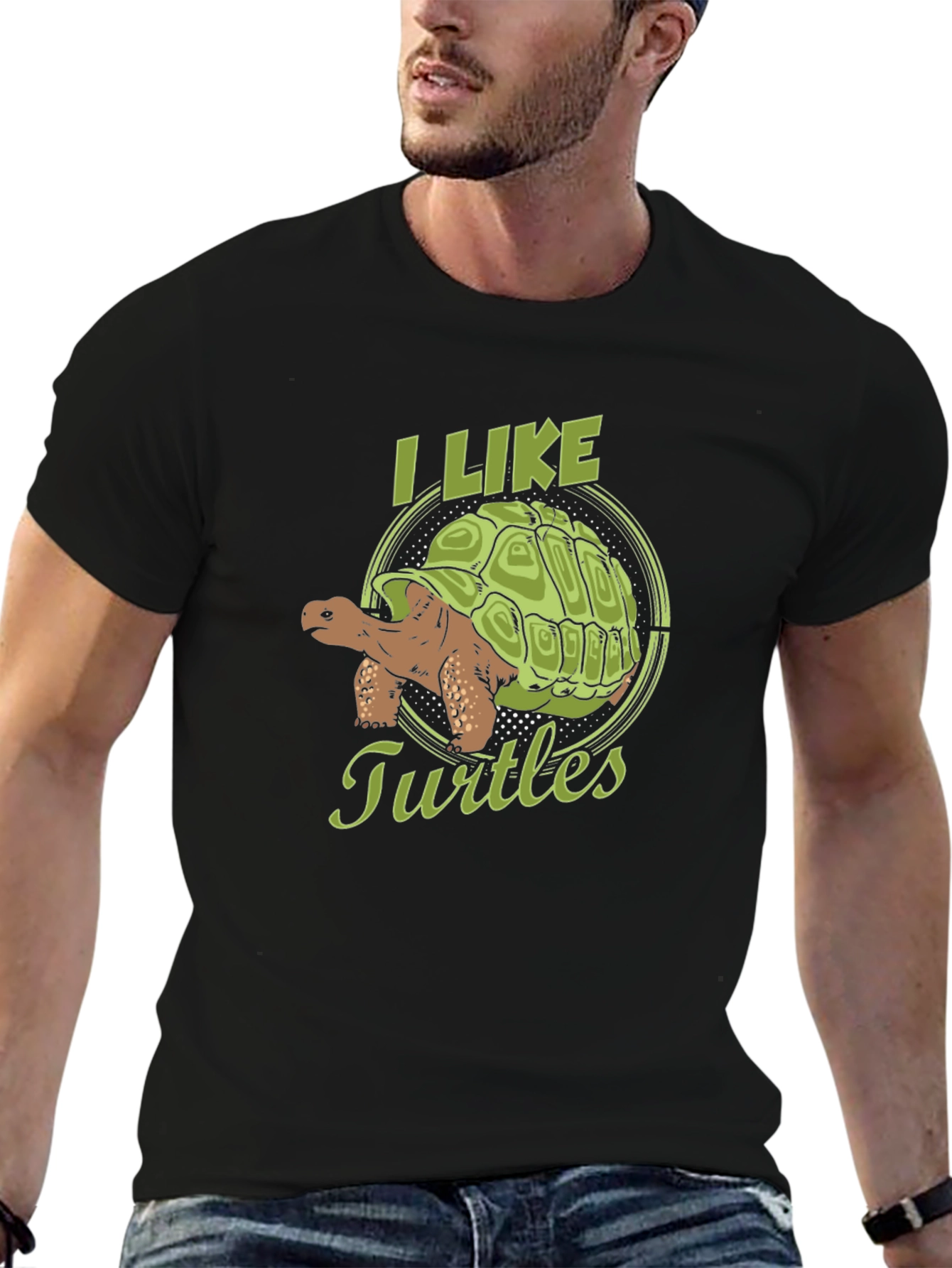 Black I Like Turtles Graphic T-Shirt view 6