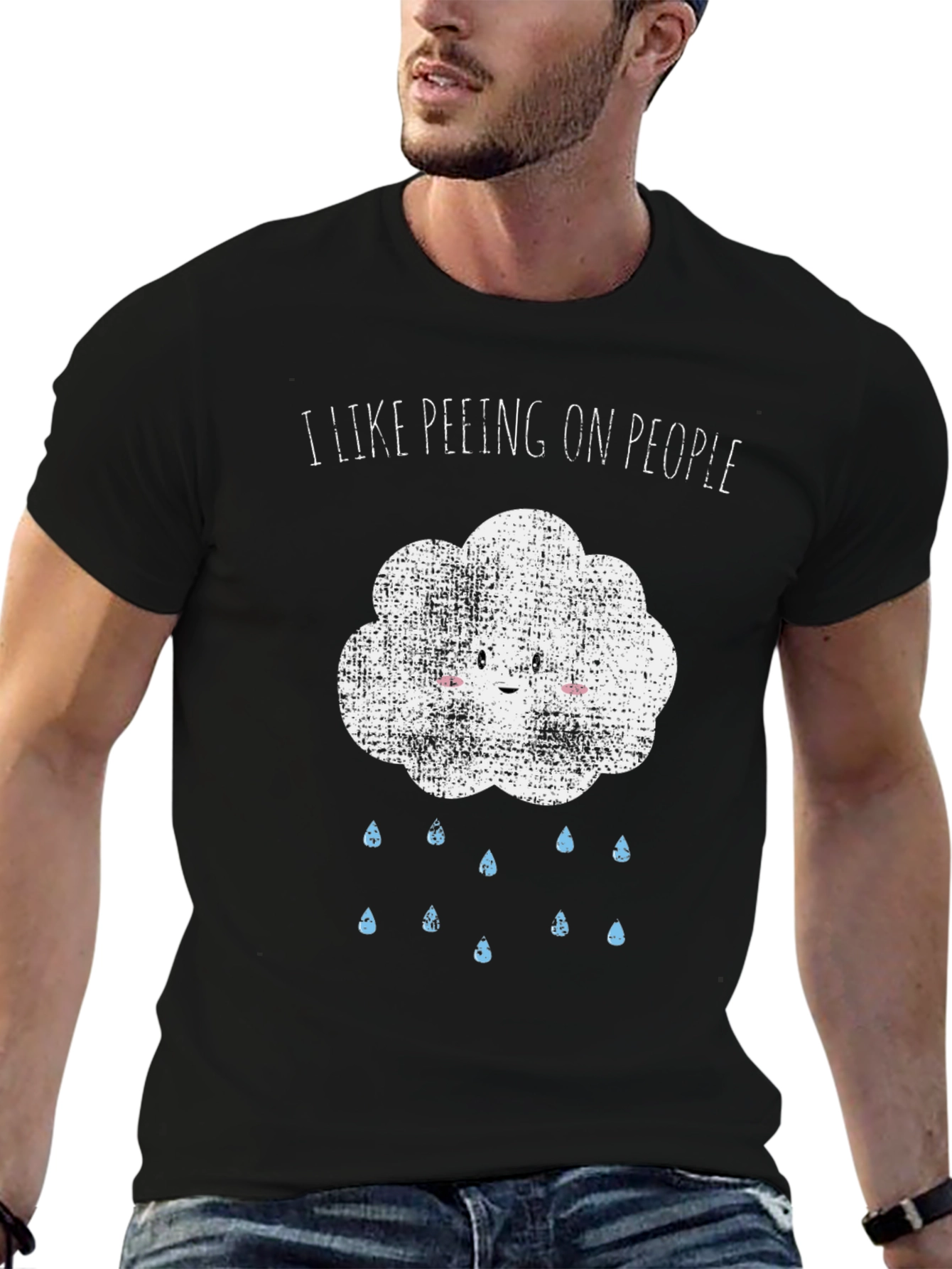 Black I Like Peeing On People Graphic Tee view 6