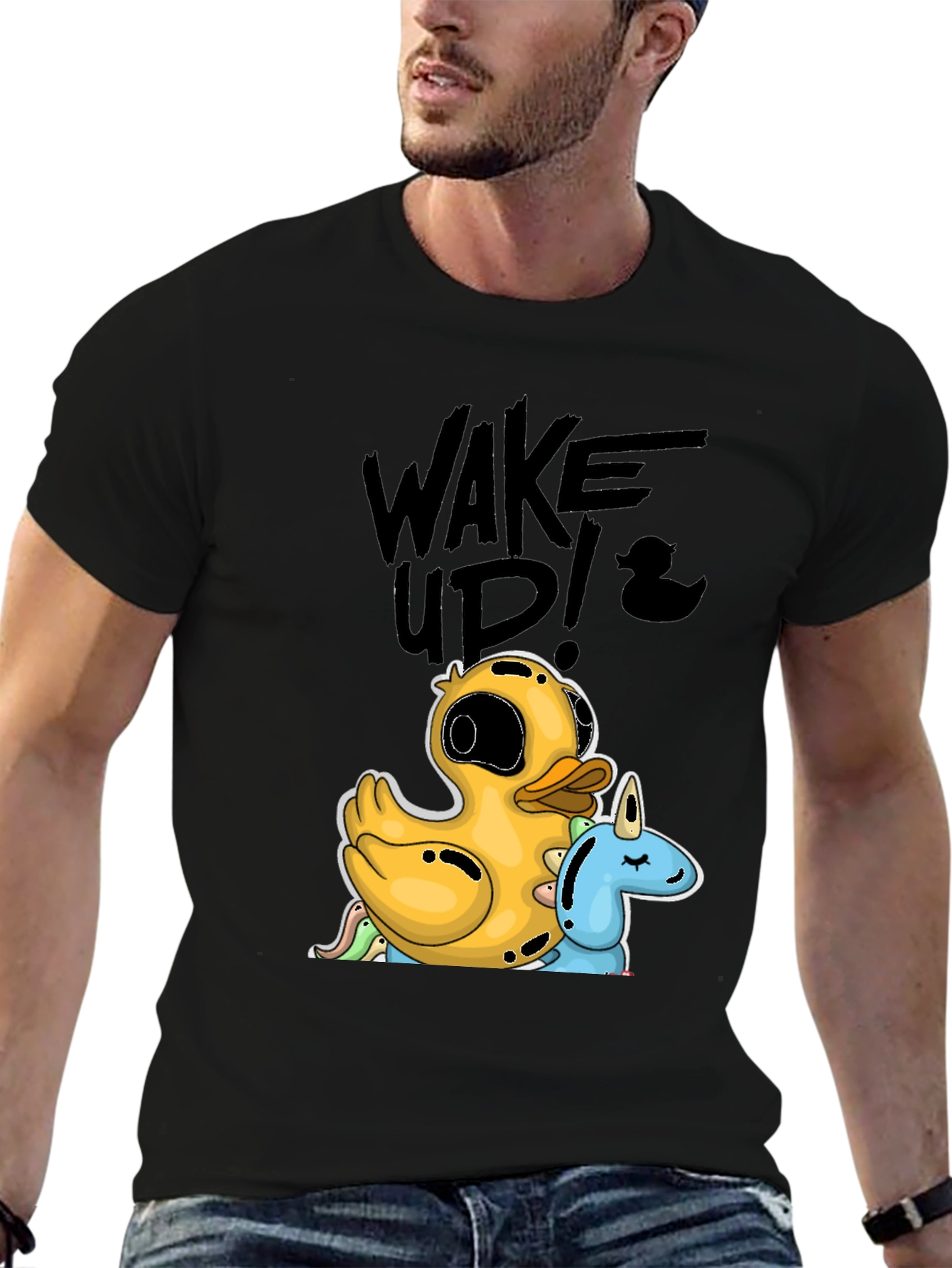 Black Duck & Unicorn Graphic Tee - Wake Up! view 6