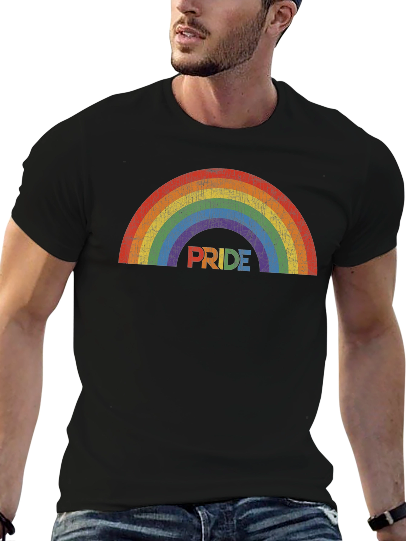 Black Pride Rainbow Graphic T-Shirt view 6
