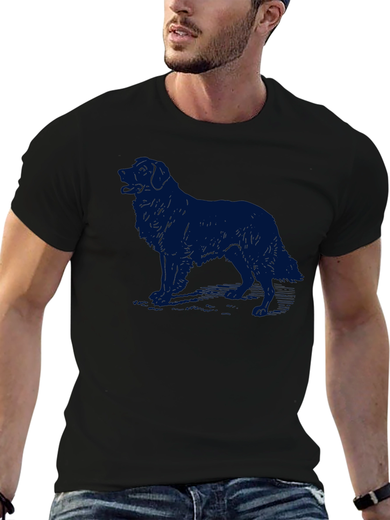 Black Dog Silhouette Graphic Tee - Black view 6