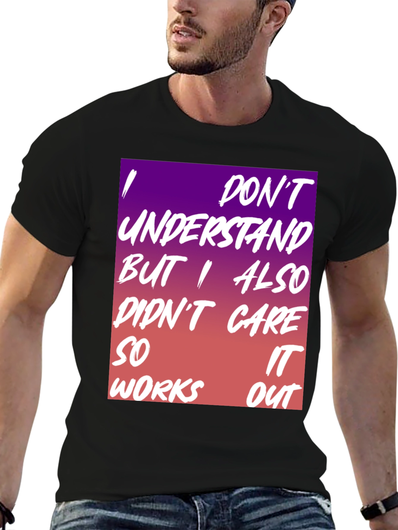 Black I Don't Understand Graphic Tee view 6