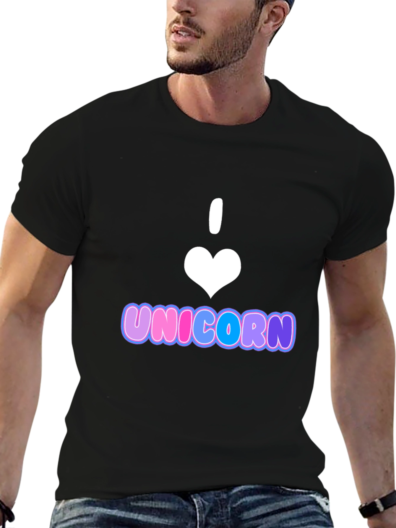 Black I Heart Unicorn T-Shirt - Black Cotton Blend view 6