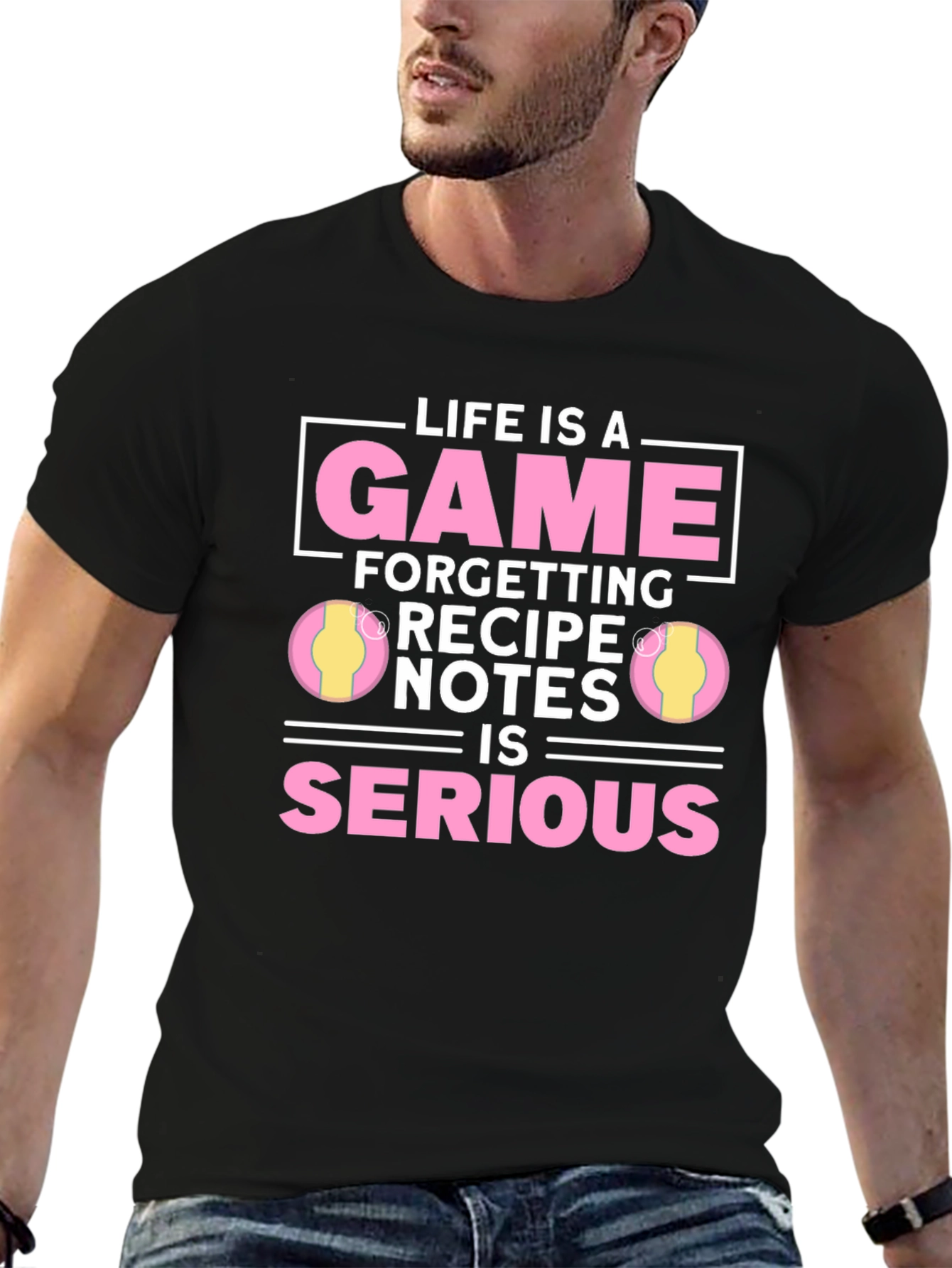 Black Life is a Game Recipe T-Shirt view 6