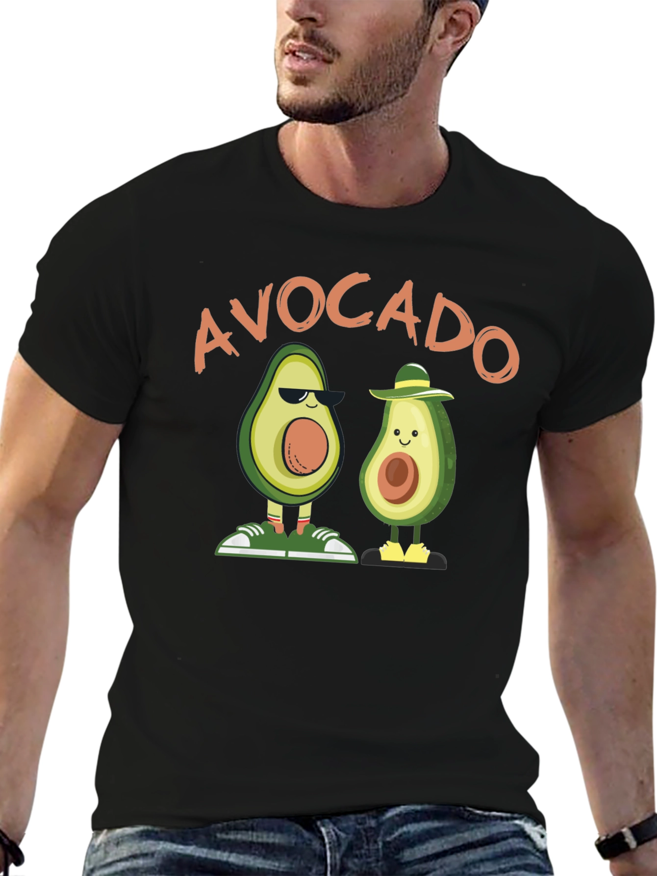 Black Avocado Graphic T-Shirt - Cool & Fun Design view 6