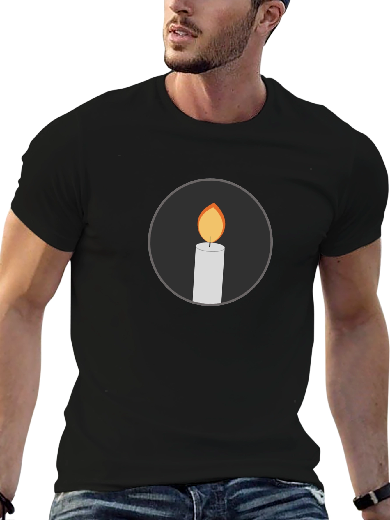 Black Candle Graphic Black T-Shirt view 6