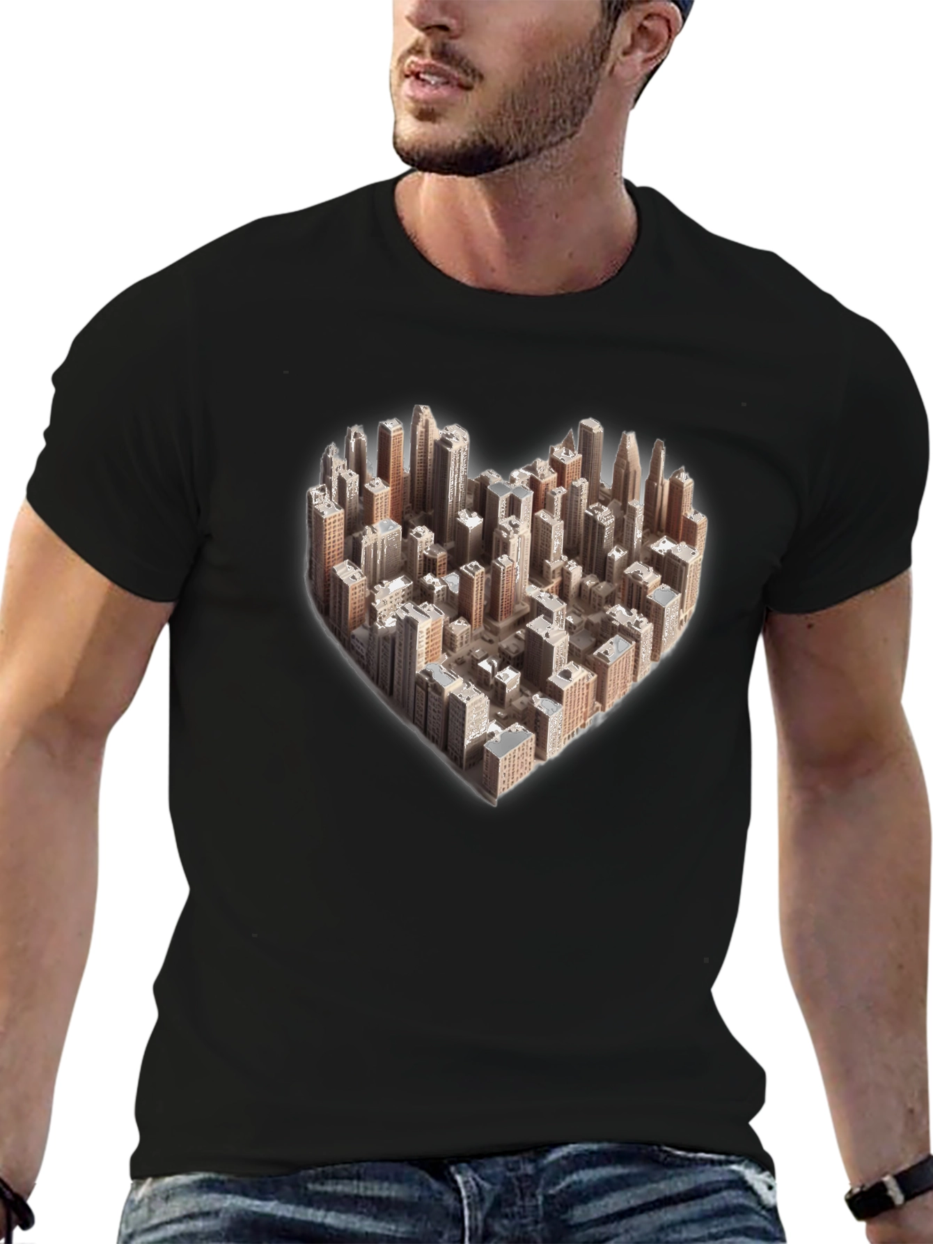 Black Heart of the City Tee - Urban Love T-Shirt view 6