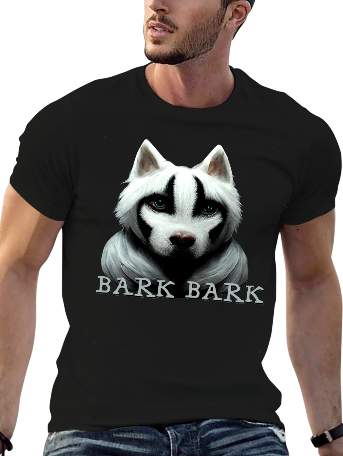 Black Bark Bark Dog Graphic Tee - Men's Black T-Shirt view 6