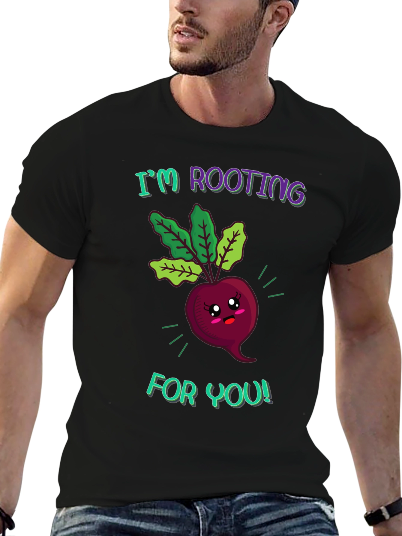 Black I'm Rooting For You Beetroot Graphic Tee view 6