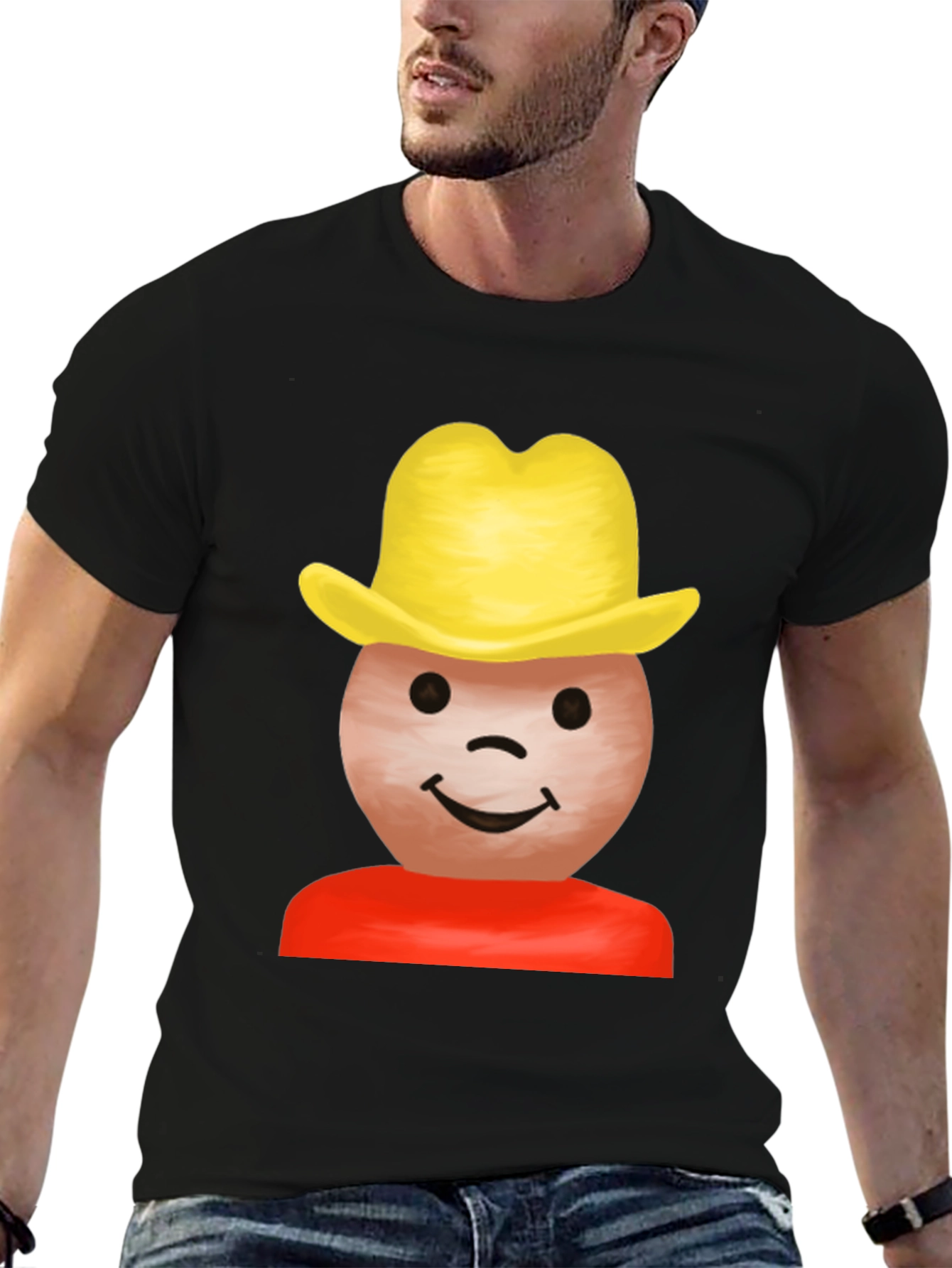 Black Cowboy Emoji Graphic Tee - Black T-Shirt view 6