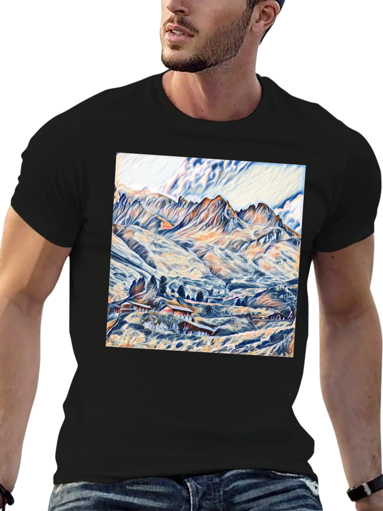 Black Mountain Vista Graphic Tee - Artistic Design view 6