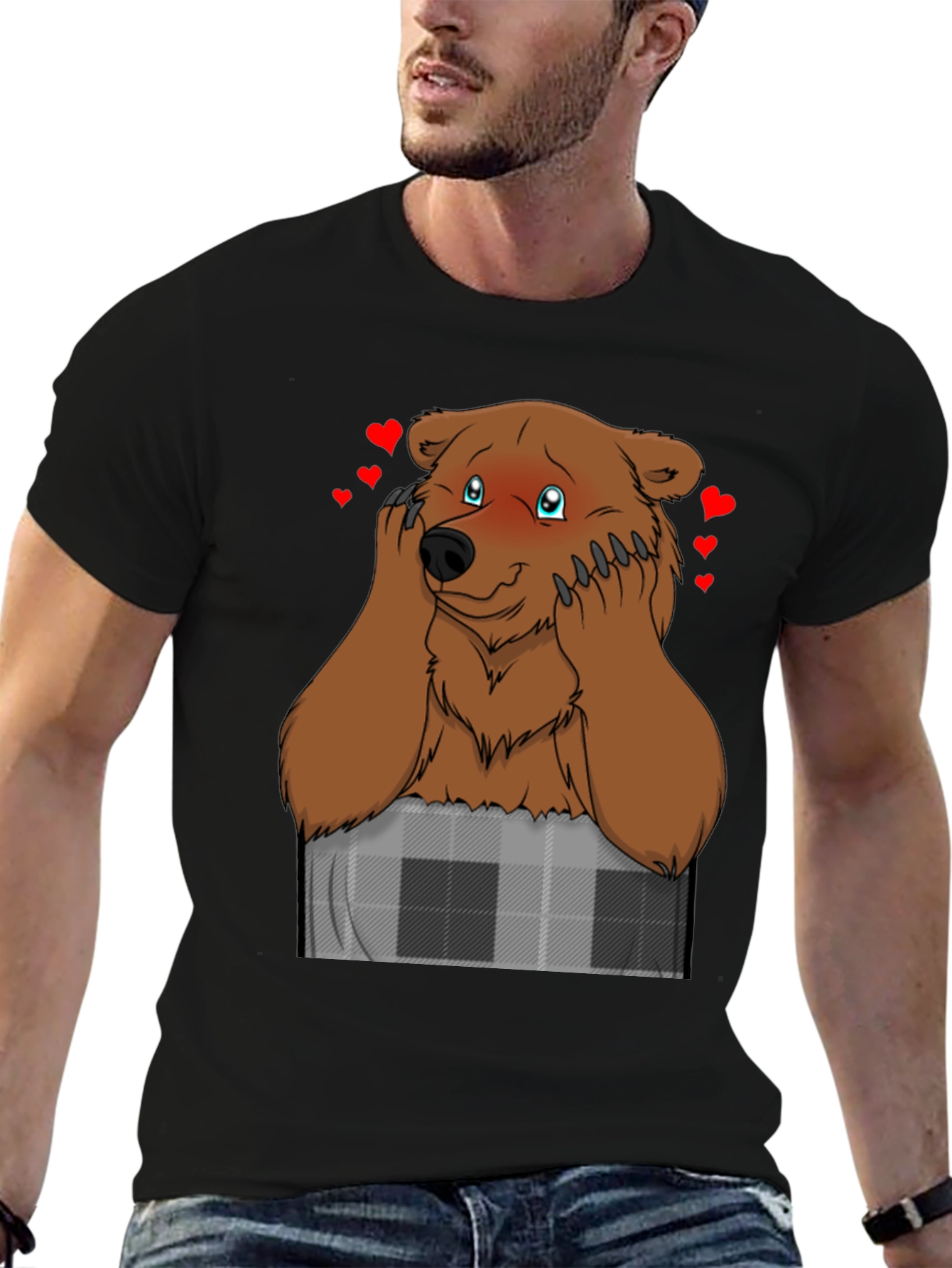 Black Lovestruck Bear Graphic T-Shirt view 6