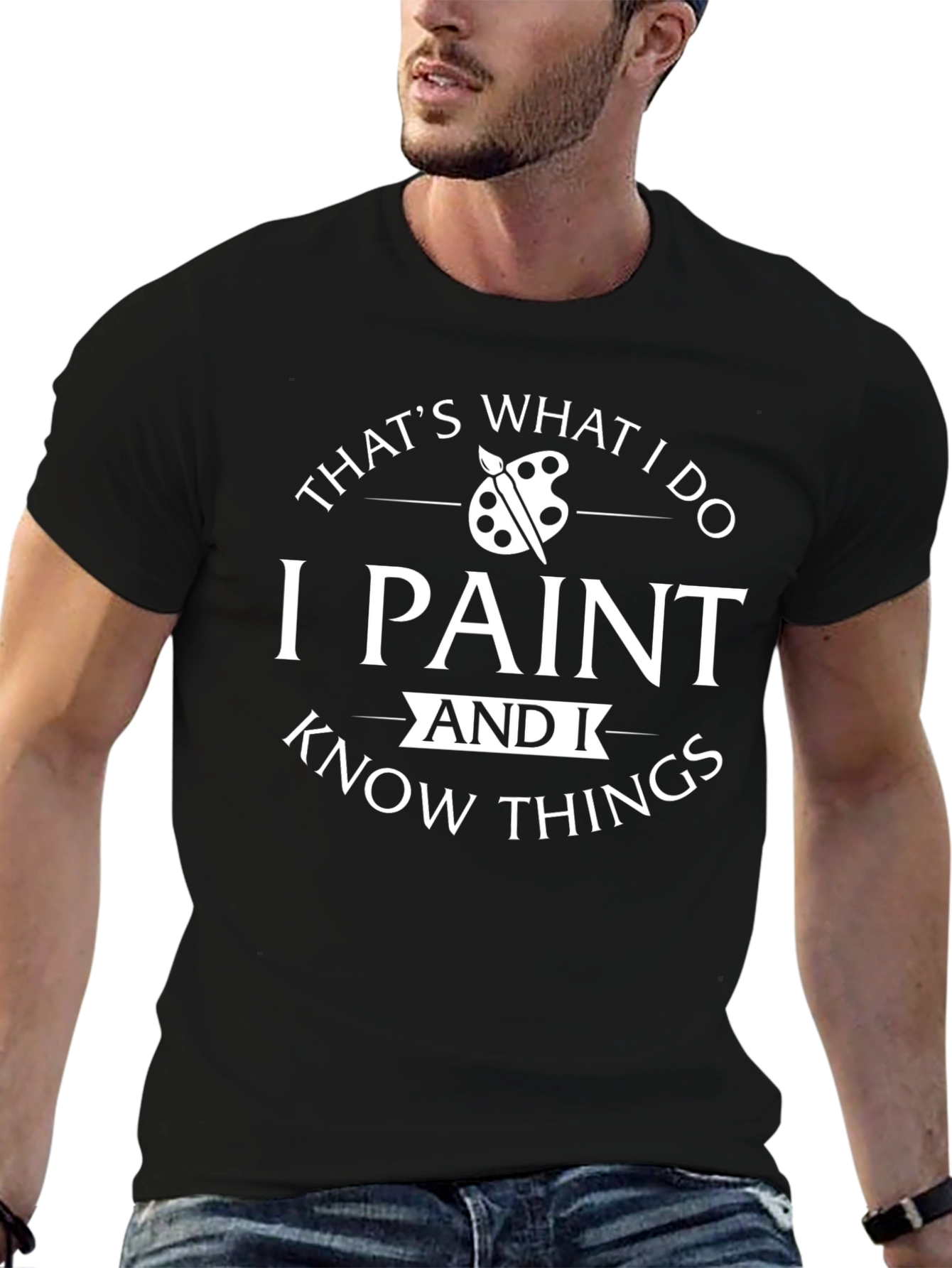 Black That's What I Do I Paint T-Shirt view 6