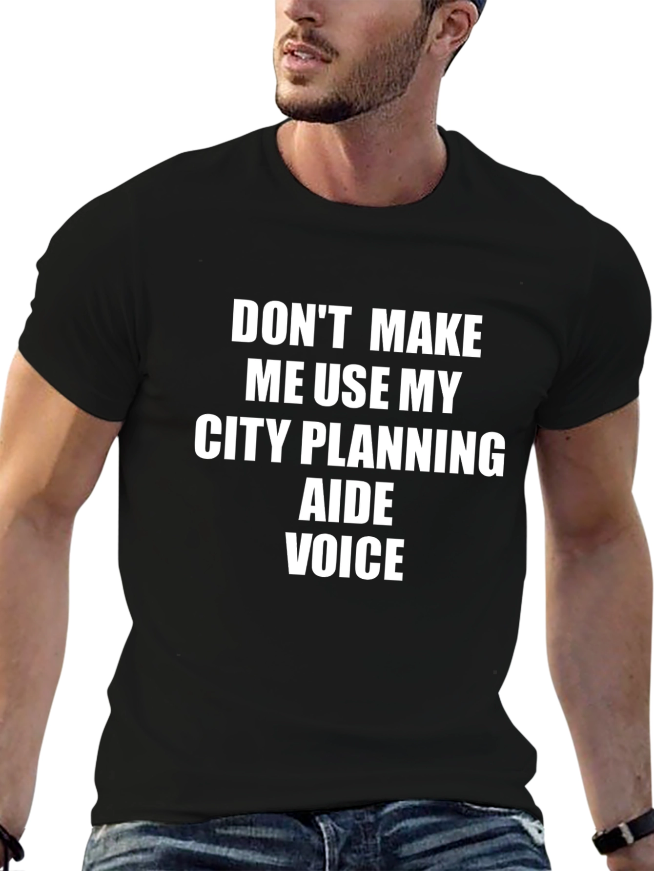 Black City Planning Aide Voice T-Shirt view 6