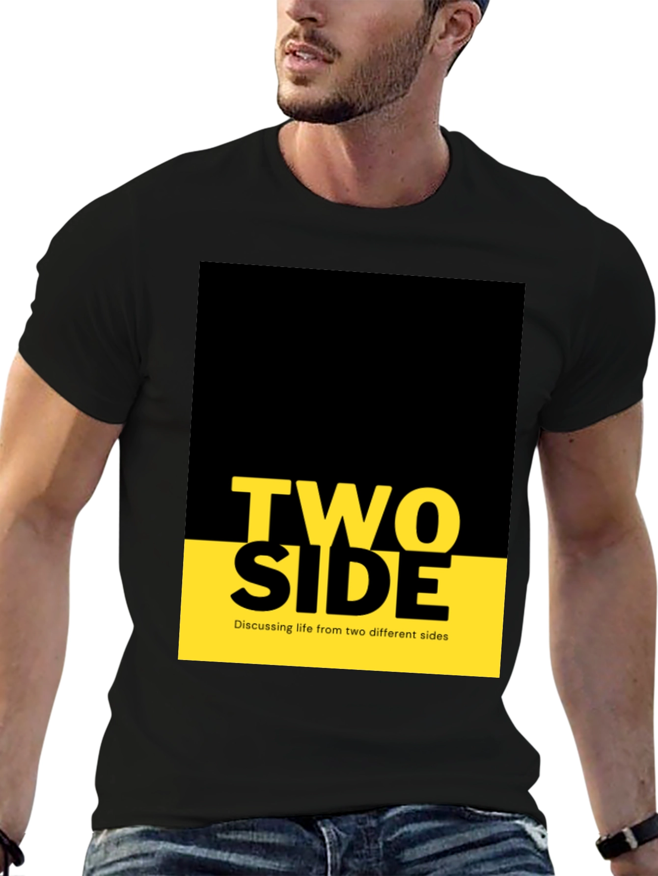Black Two Side Graphic Tee - Discussing Life view 6