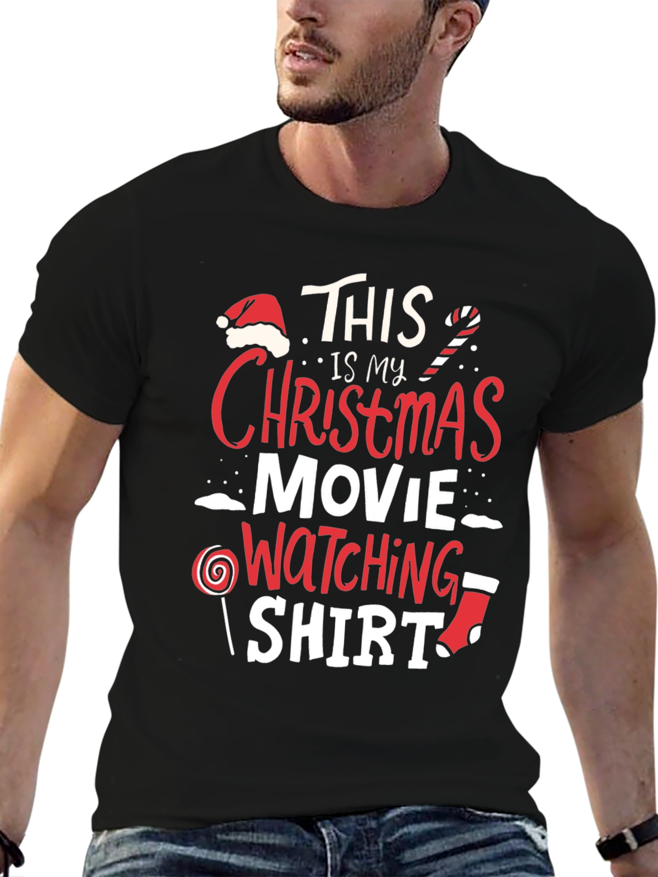 Black Christmas Movie Watching Shirt view 6